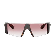 Versace Women Rectangular Frame Shiny Black Sunglasses
