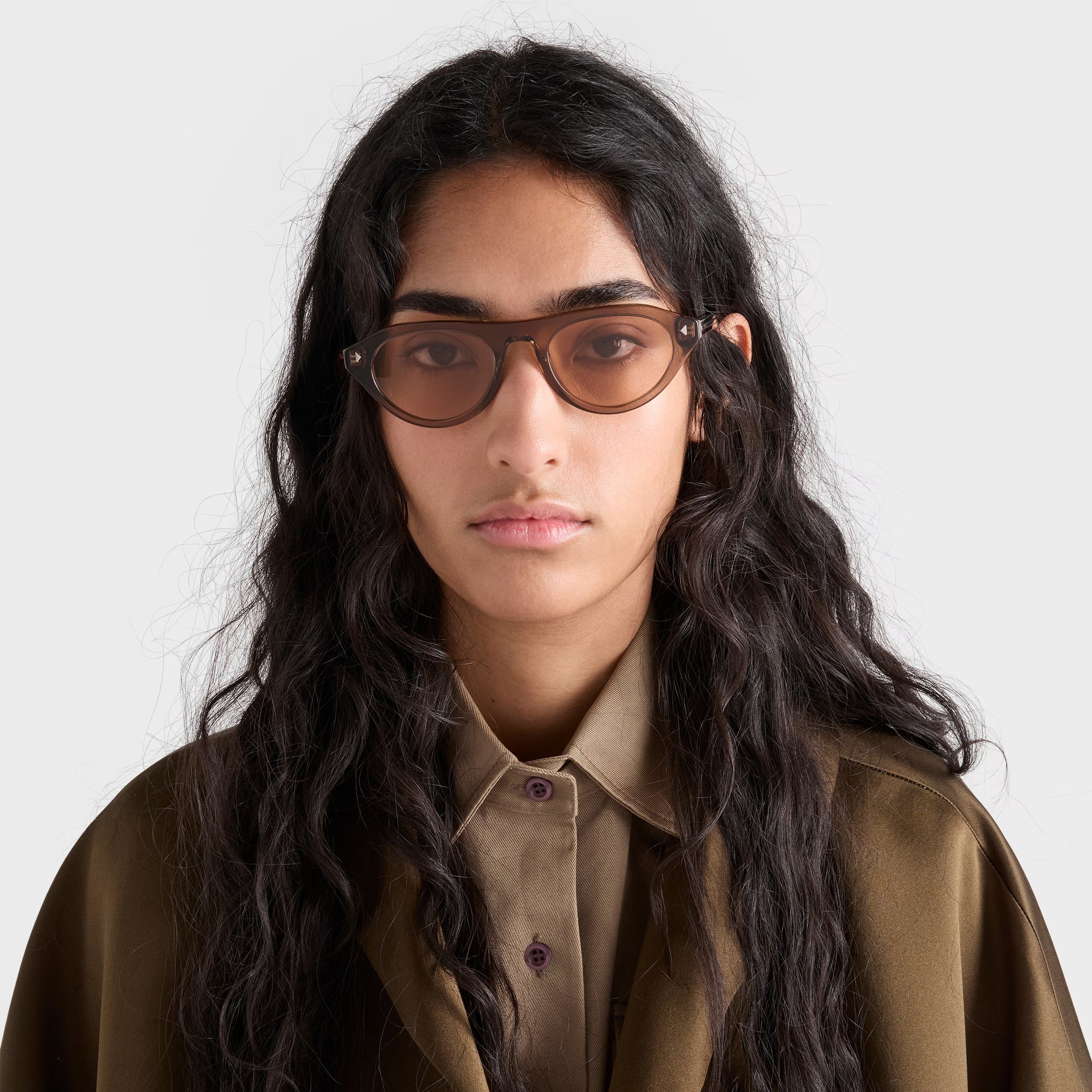 Prada Women Cat-Eye Frame Brown Sunglasses