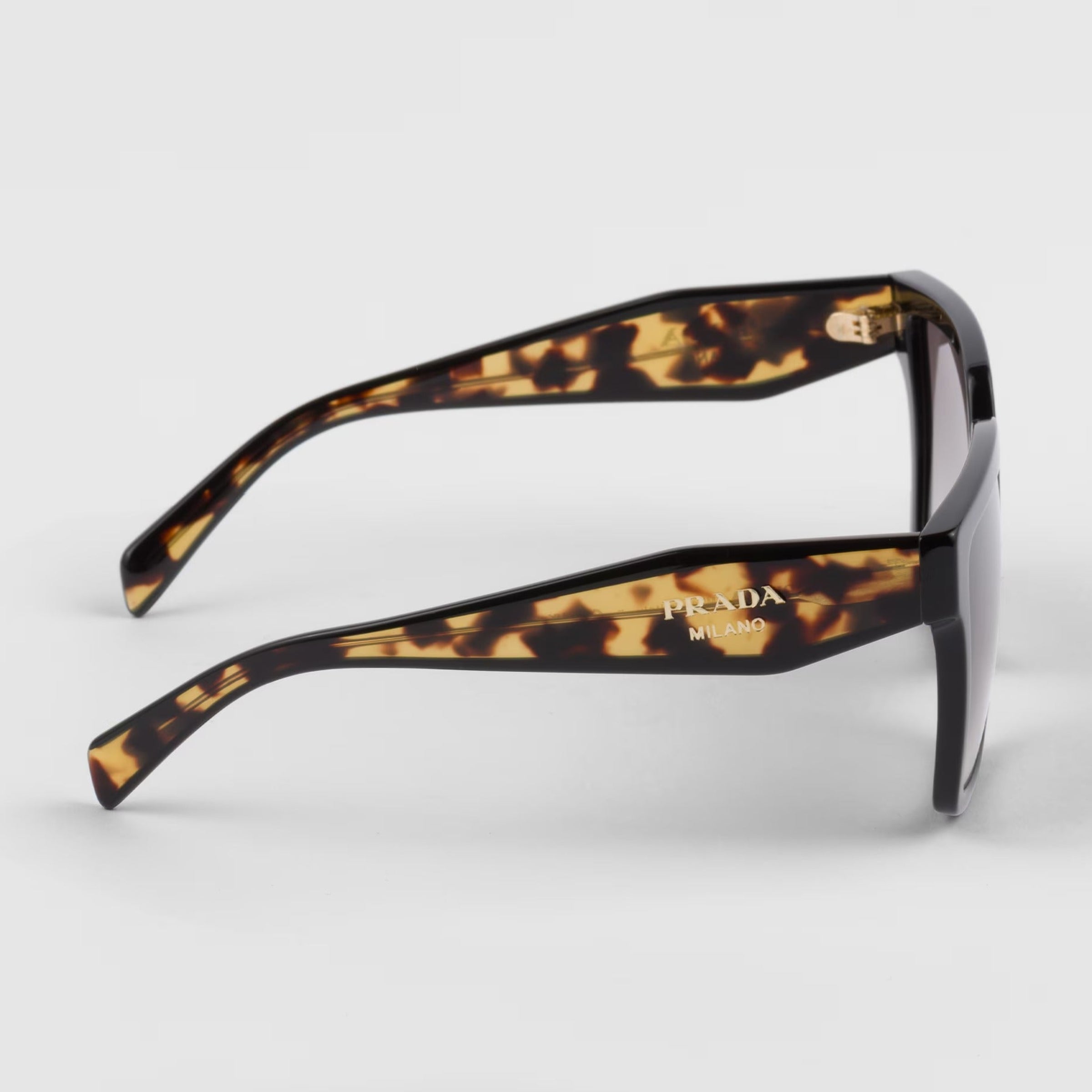 Prada Women Rectangular Frame Faded Black Sunglasses