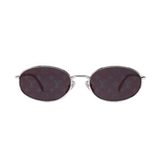 Louis Vuitton Women Oval Frame Platinum Silver Sunglasses
