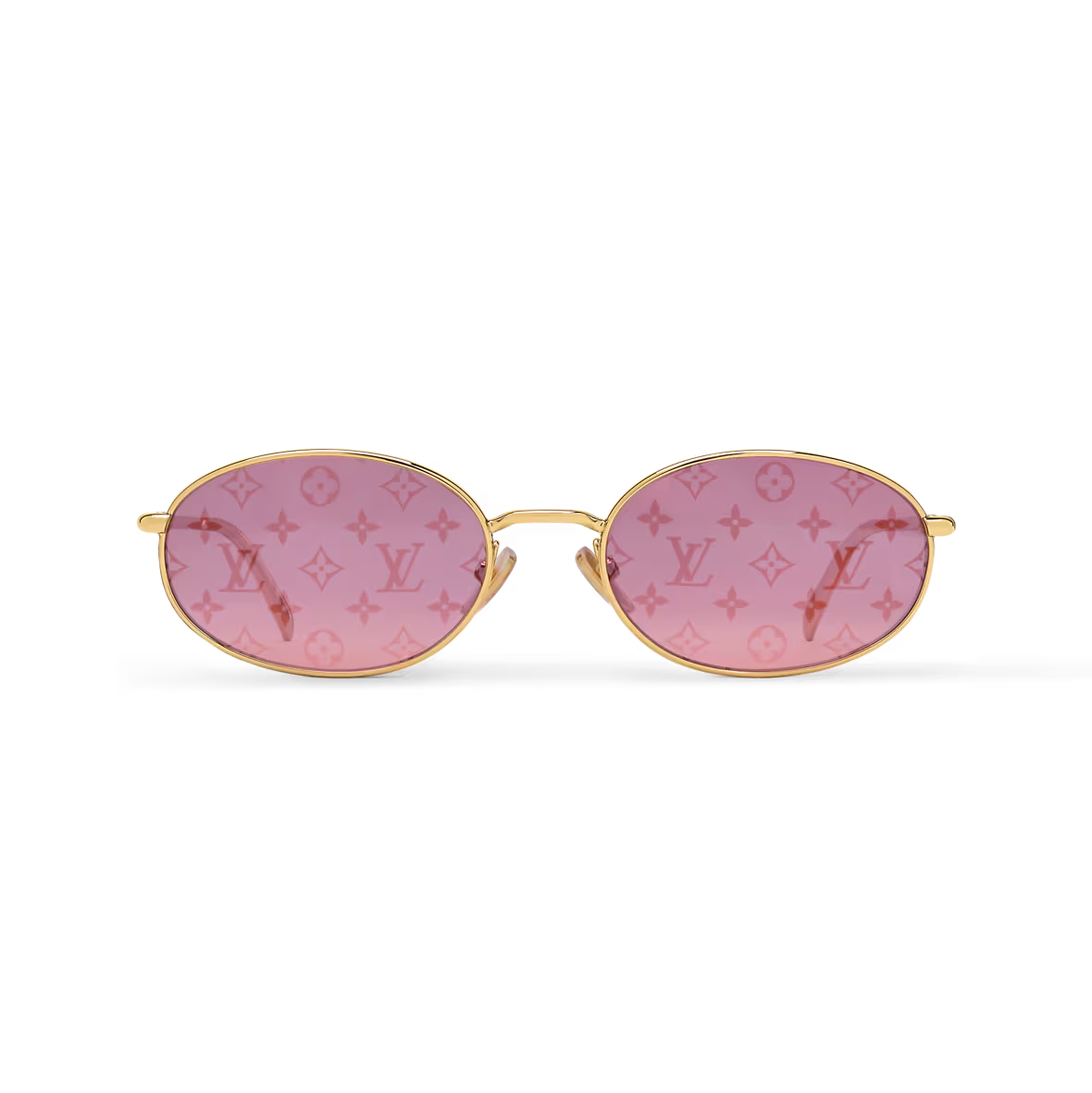Louis Vuitton Women Oval Frame Gold Sunglasses