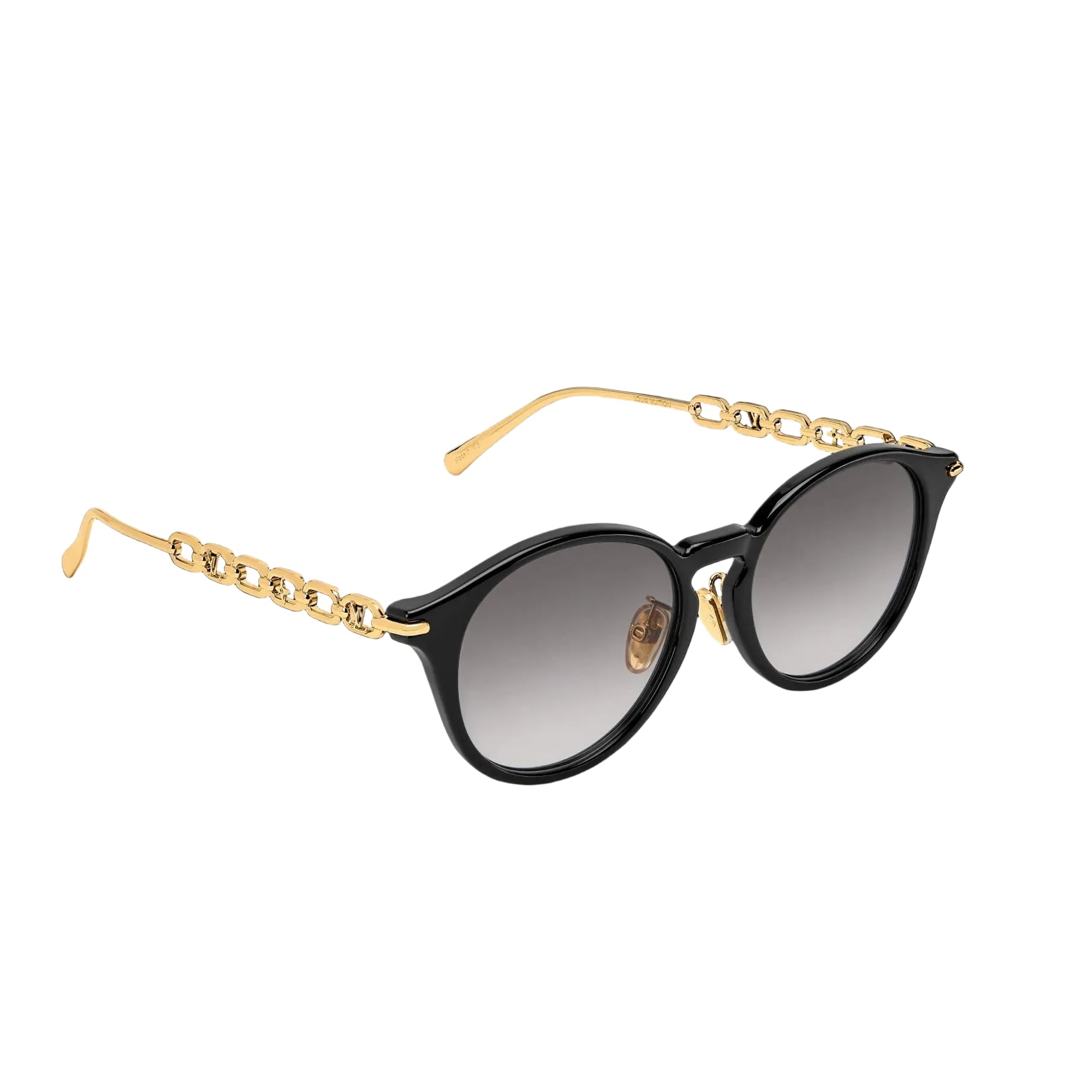 Louis Vuitton Women Round Frame Black Sunglasses