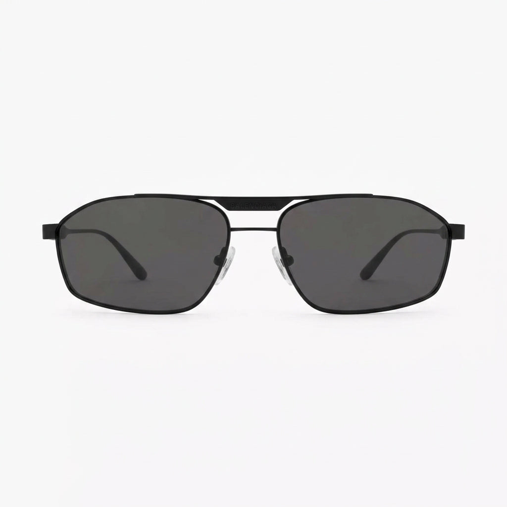 Balenciaga Men BB0416S 001 Black / Grey Geometric Metal Sunglasses