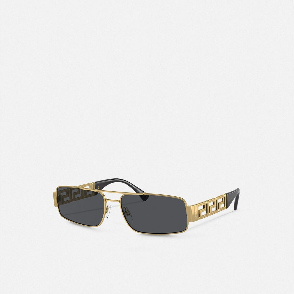 Versace Men Rectangular Frame Natural Gold Sunglasses
