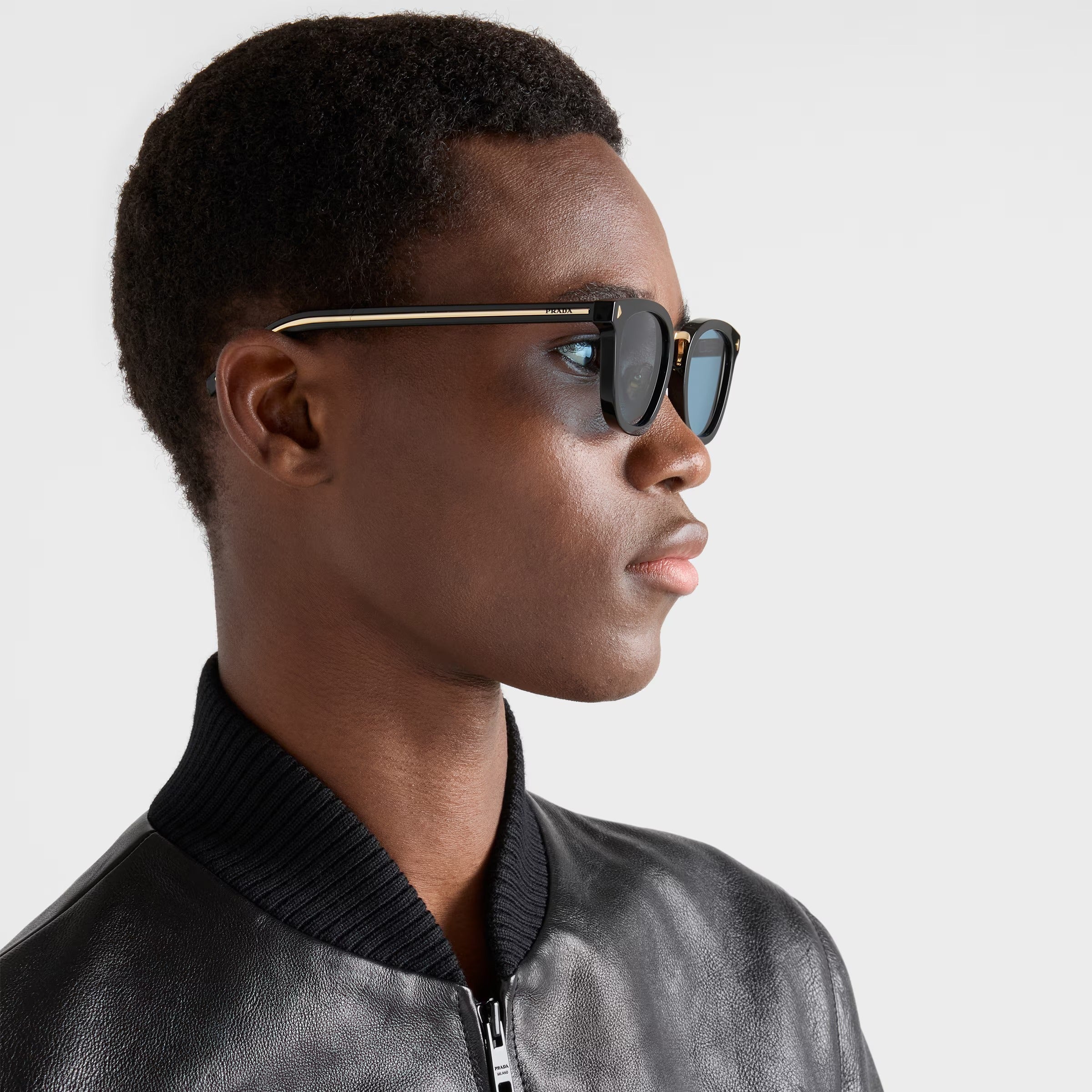 Prada Men Pantos Frame Deep Black Sunglasses