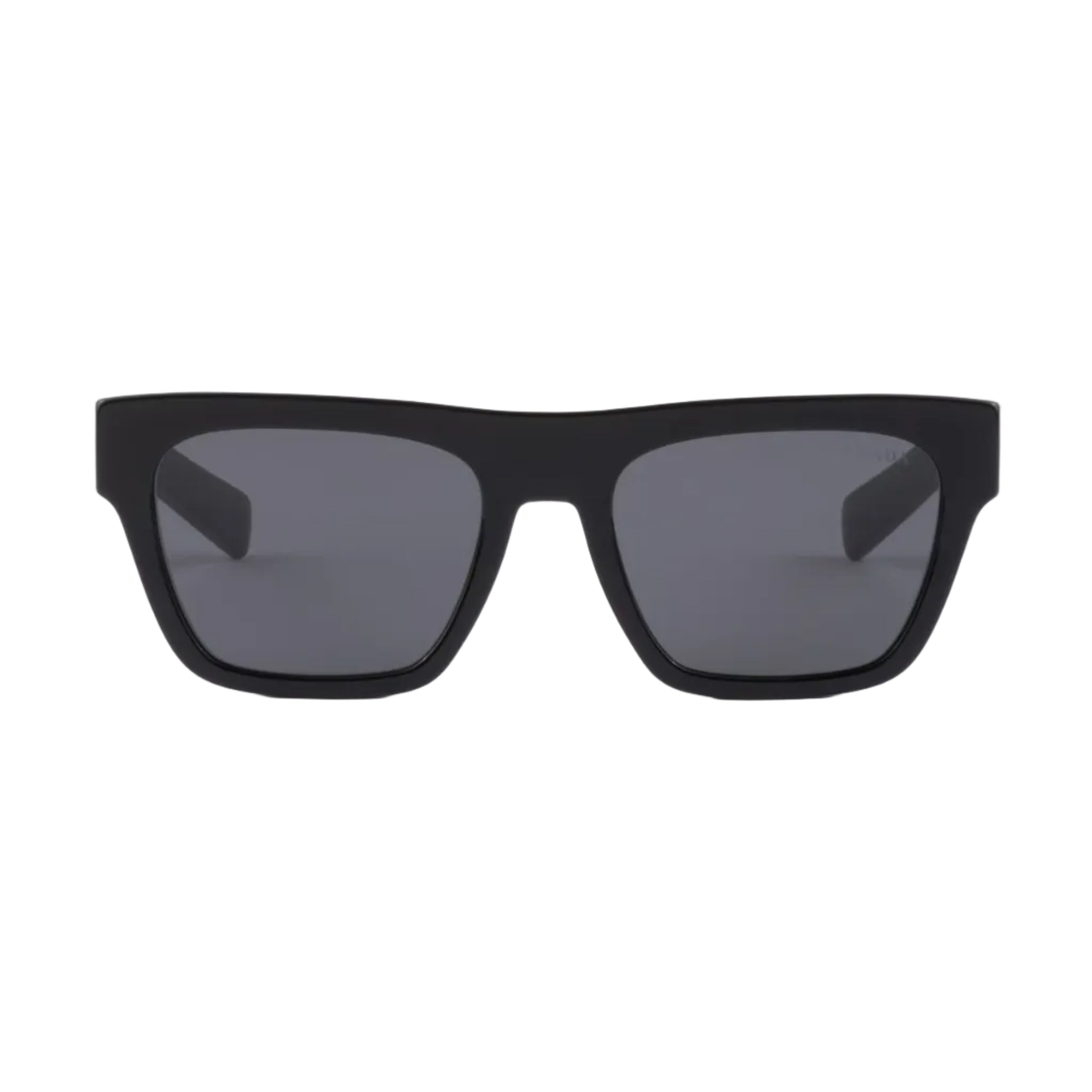 Prada Men Square Frame Shiny Matte Black Sunglasses