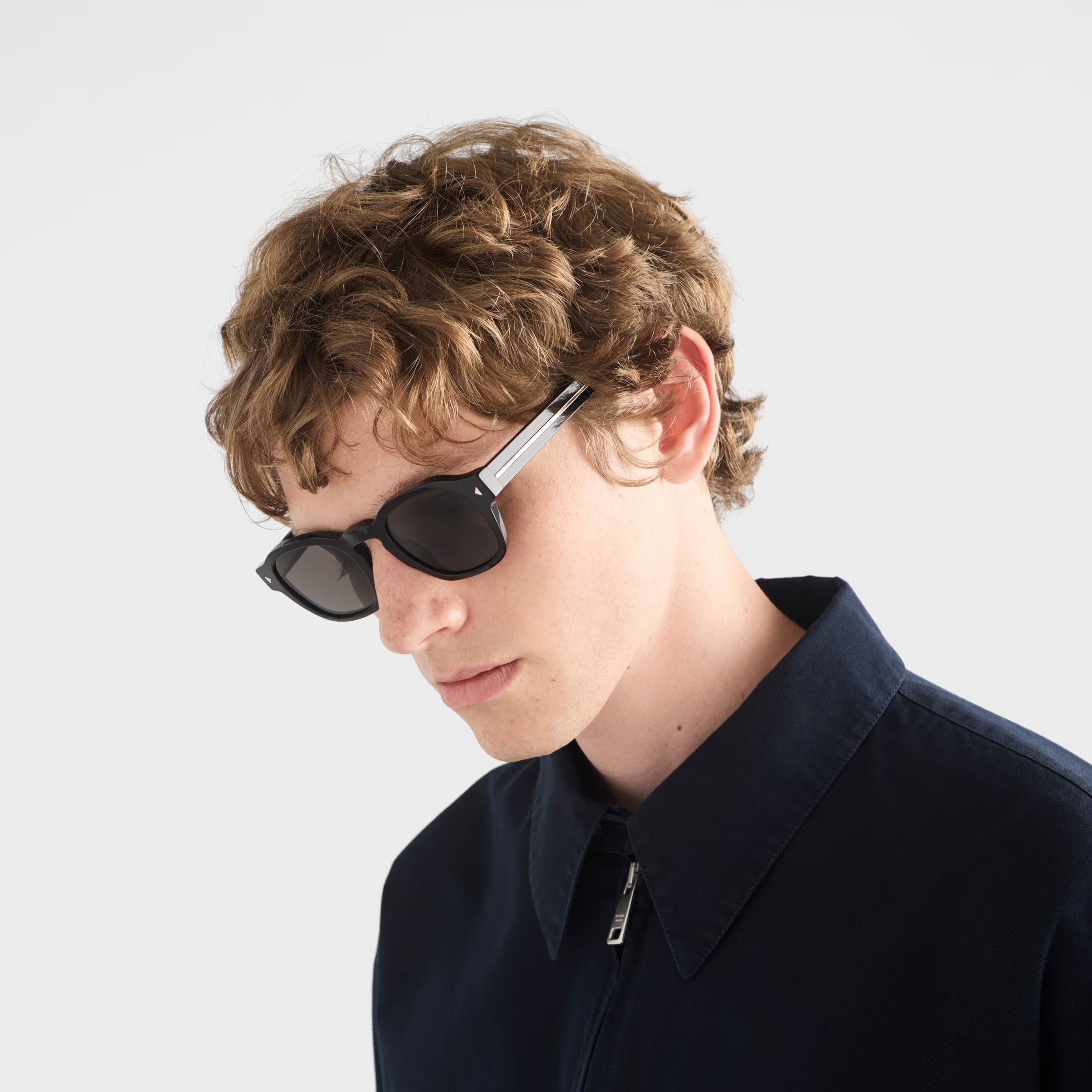 Prada Men Pantos Frame Black Sunglasses