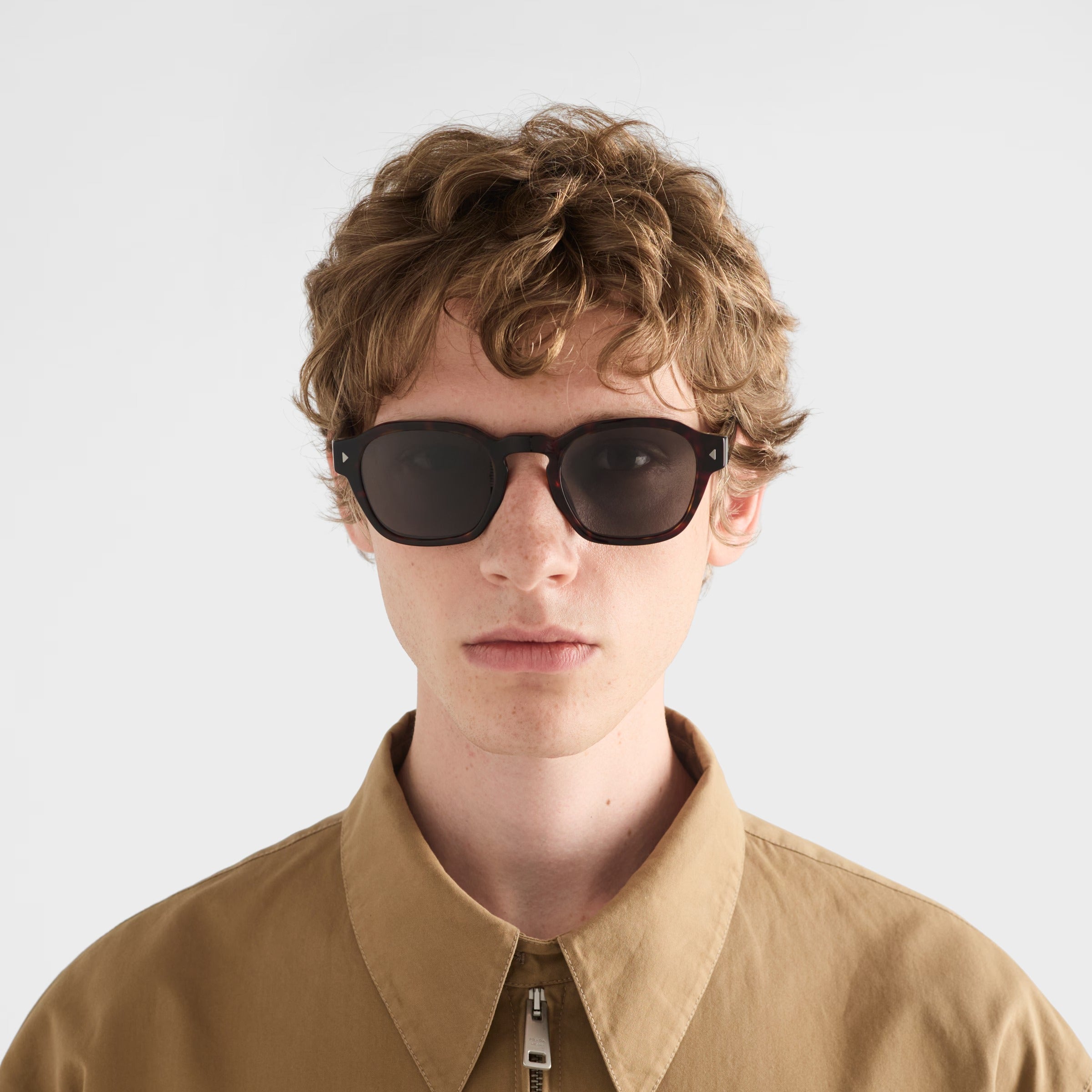 Prada Men Pantos Frame Briarwood Tortoiseshell Sunglasses