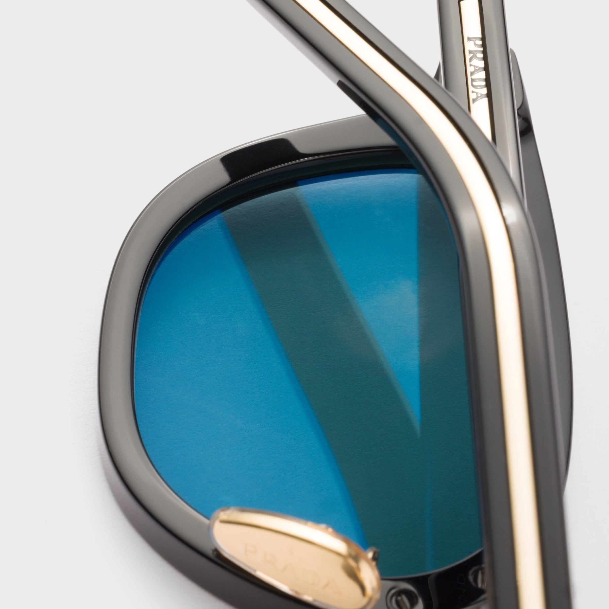 Prada Men Pantos Frame Deep Black Sunglasses
