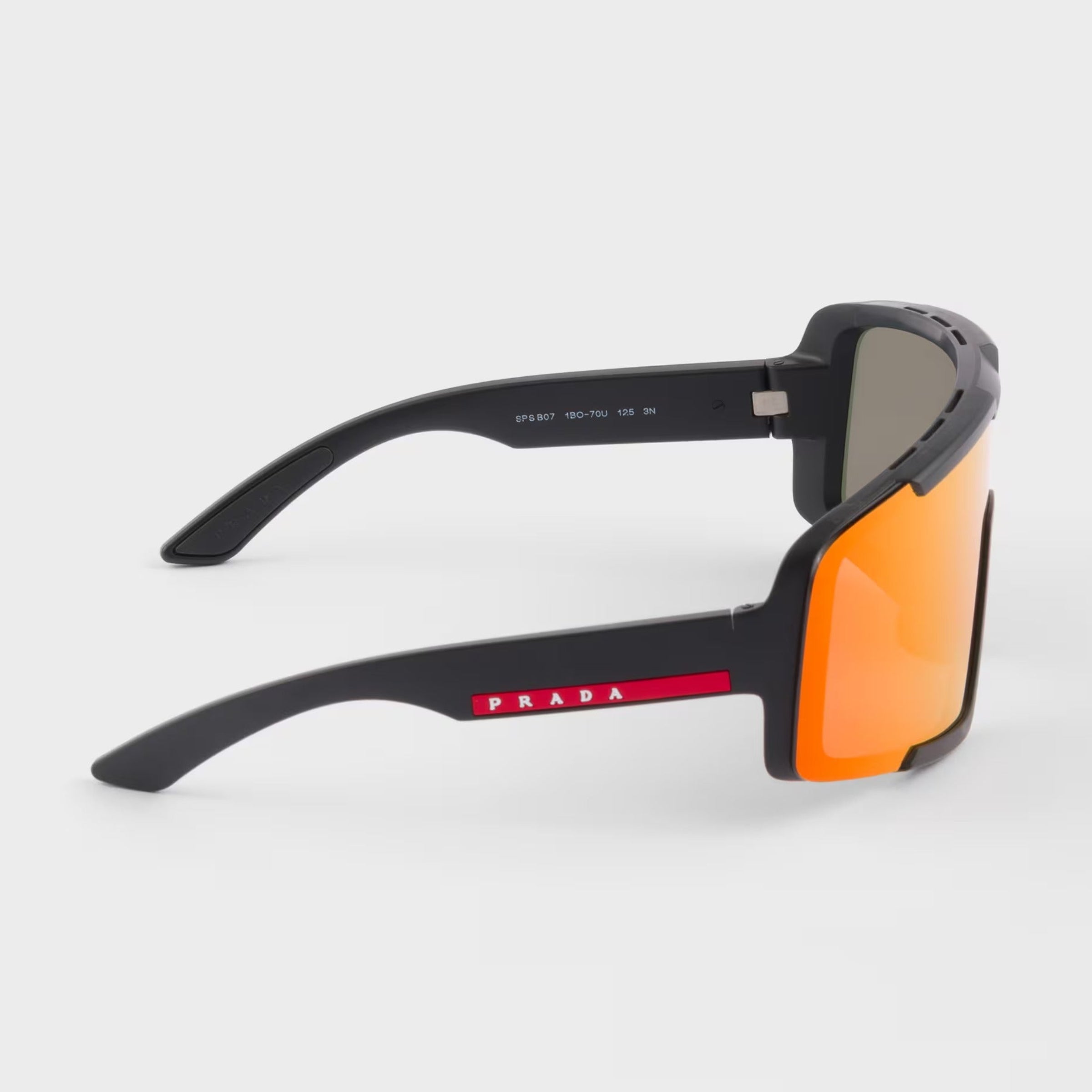 Prada Men Mask Frame Opaque Black Sunglasses