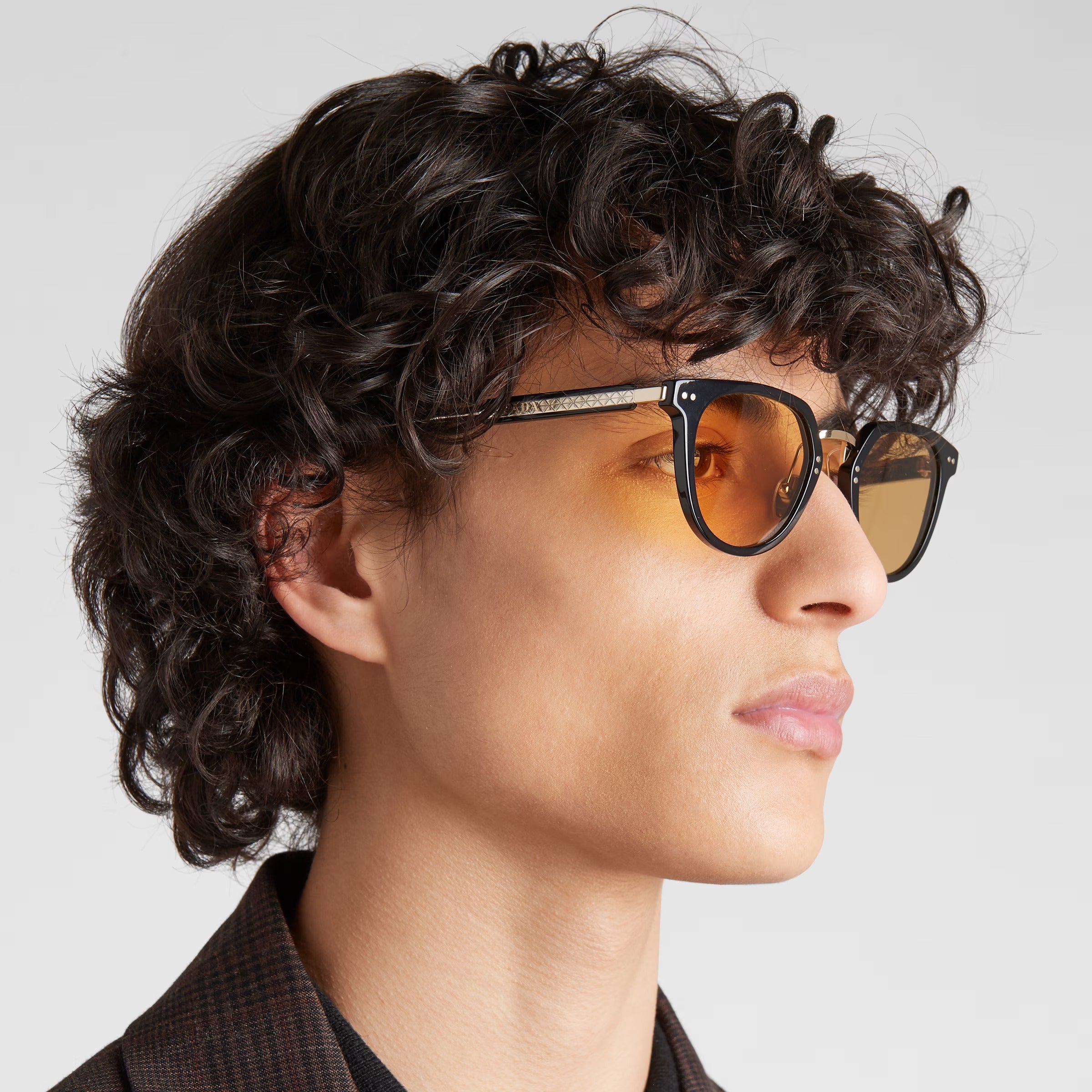 Prada Men Pantos Frame Deep Shiny Black Sunglasses