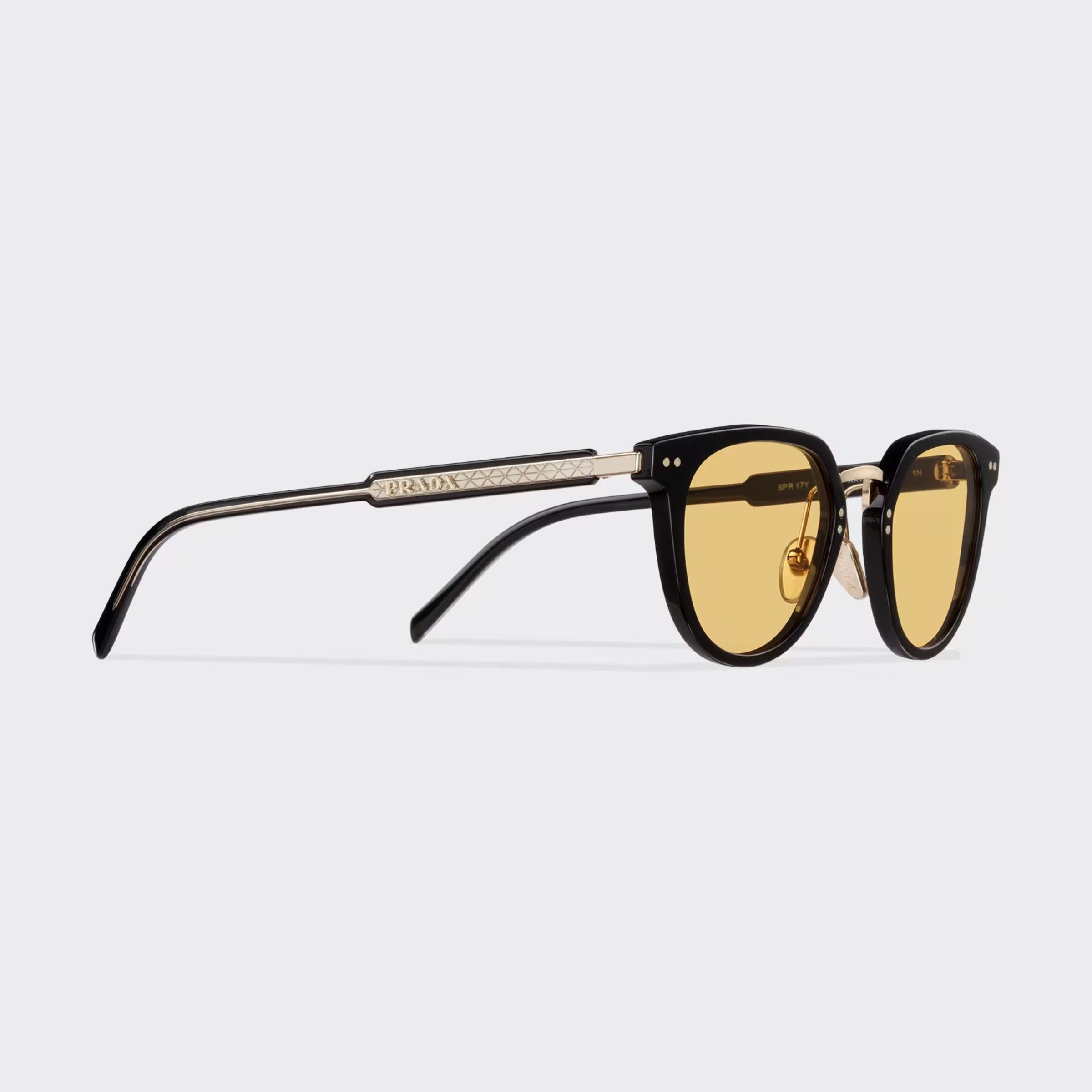 Prada Men Pantos Frame Deep Shiny Black Sunglasses