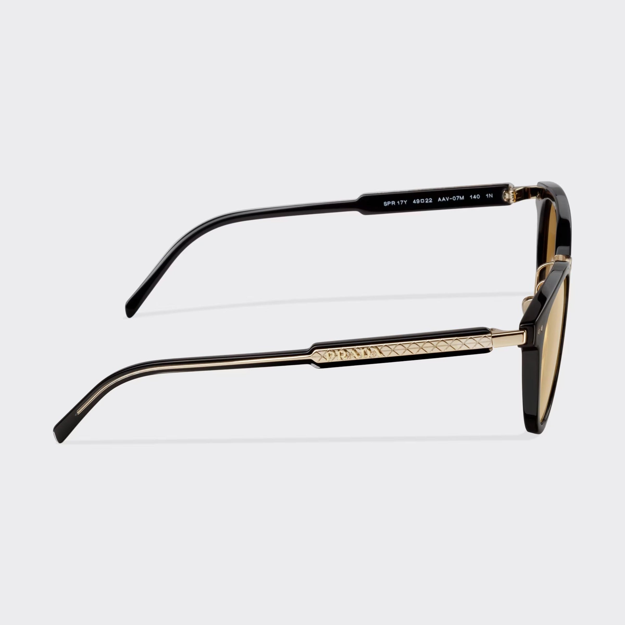 Prada Men Pantos Frame Deep Shiny Black Sunglasses