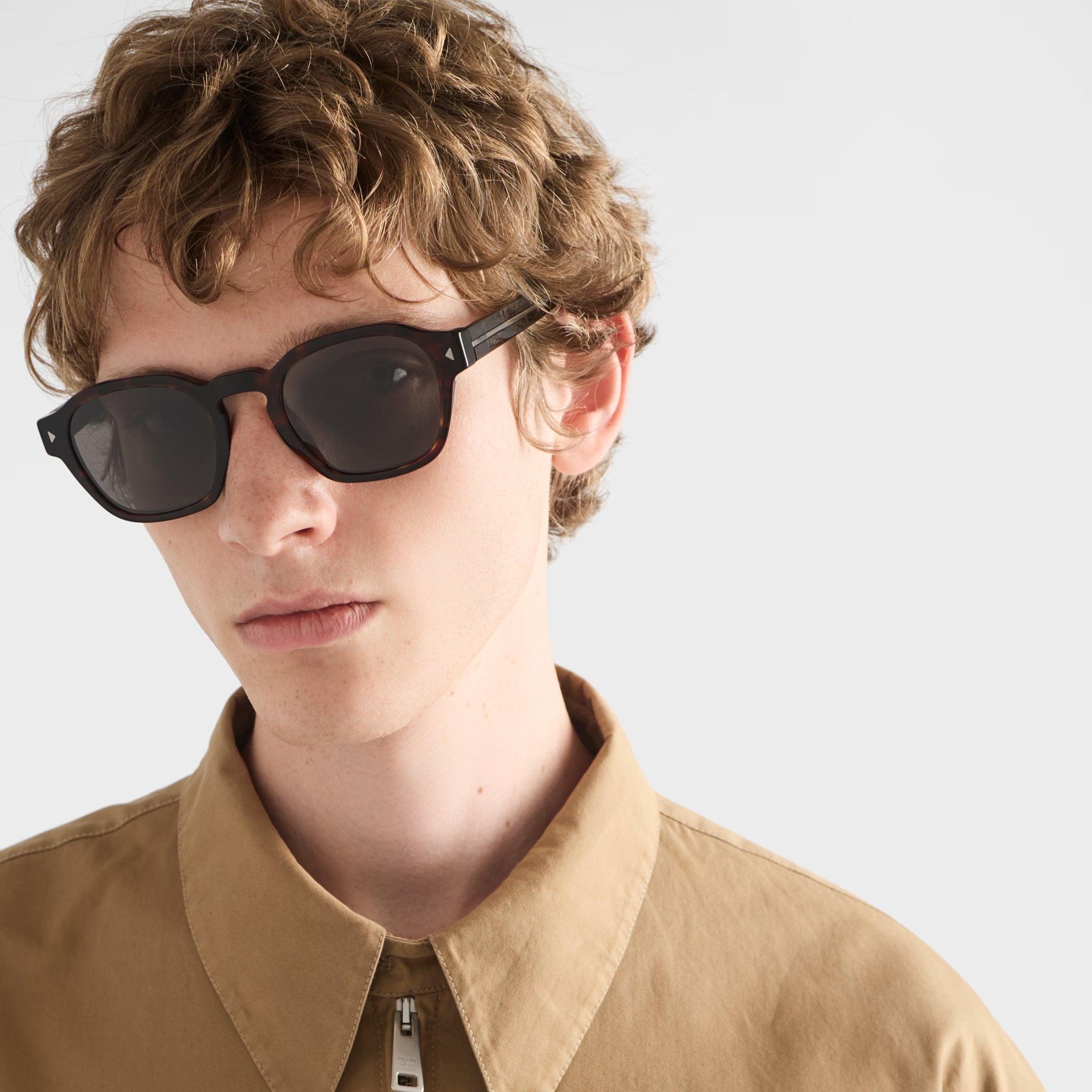 Prada Men Pantos Frame Briarwood Tortoiseshell Sunglasses