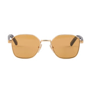 Prada Men Rectangular Frame Shiny Deep Gold Sunglasses