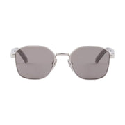 Prada Men Rectangular Frame Shiny Metallic Silver Sunglasses