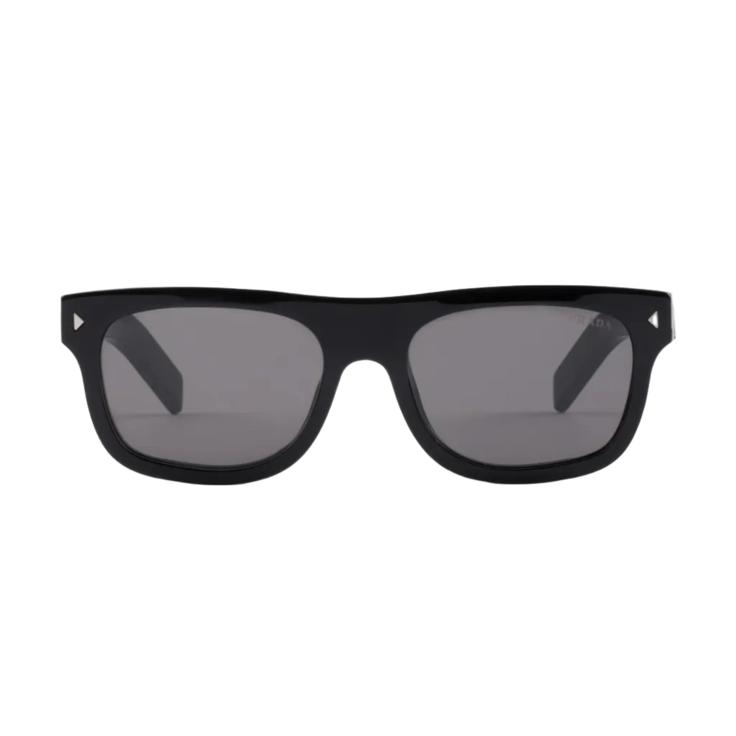 Prada Men Square Frame Smoky Black Sunglasses