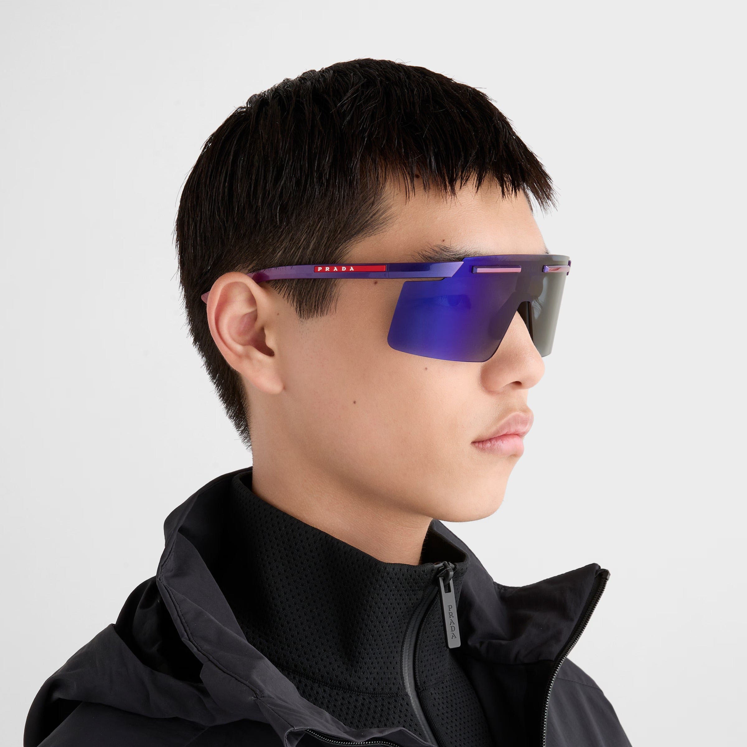 Prada Men Rimless Frame Purple Sunglasses