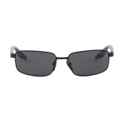 Prada Men Rectangular Frame Deep Shiny Black Sunglasses
