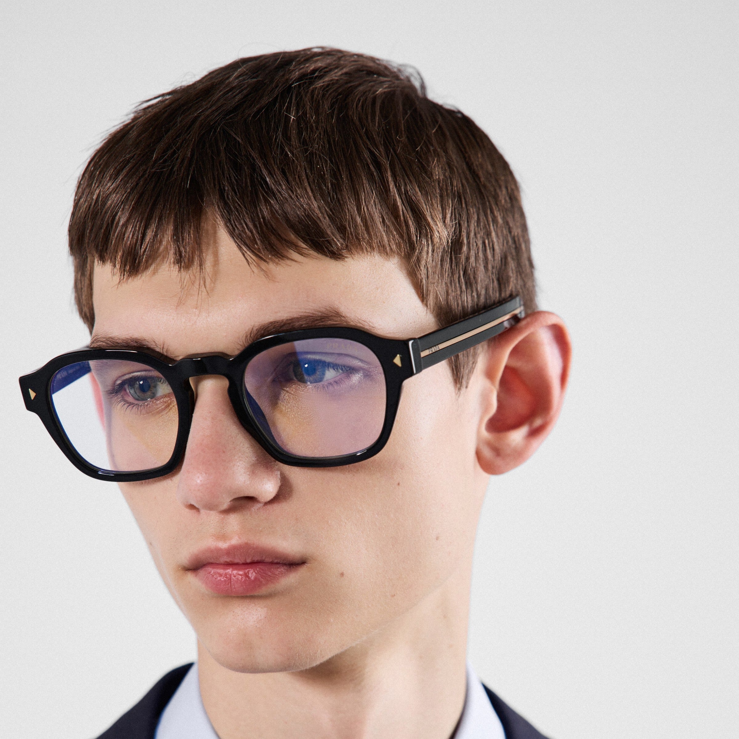 Prada Men Pantos Frame Shiny Matte Black Sunglasses