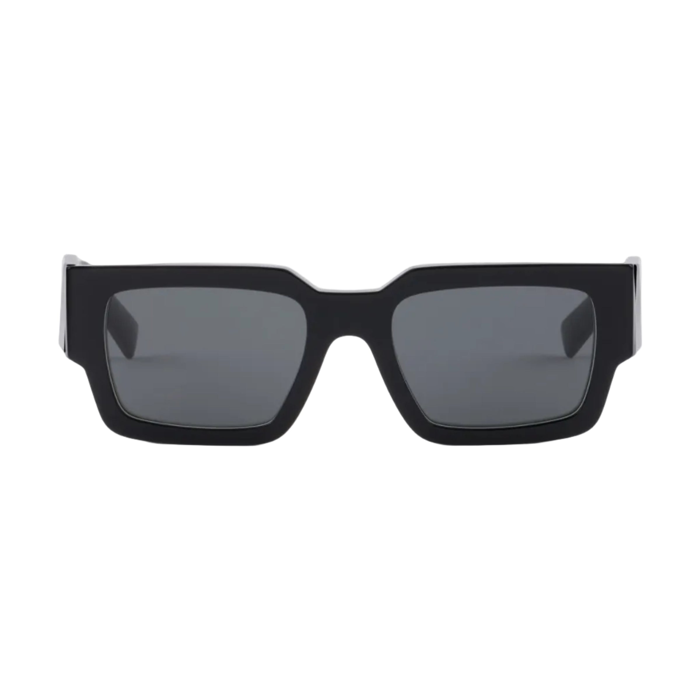 Prada Men Sqaure Frame Deep Black Sunglasses