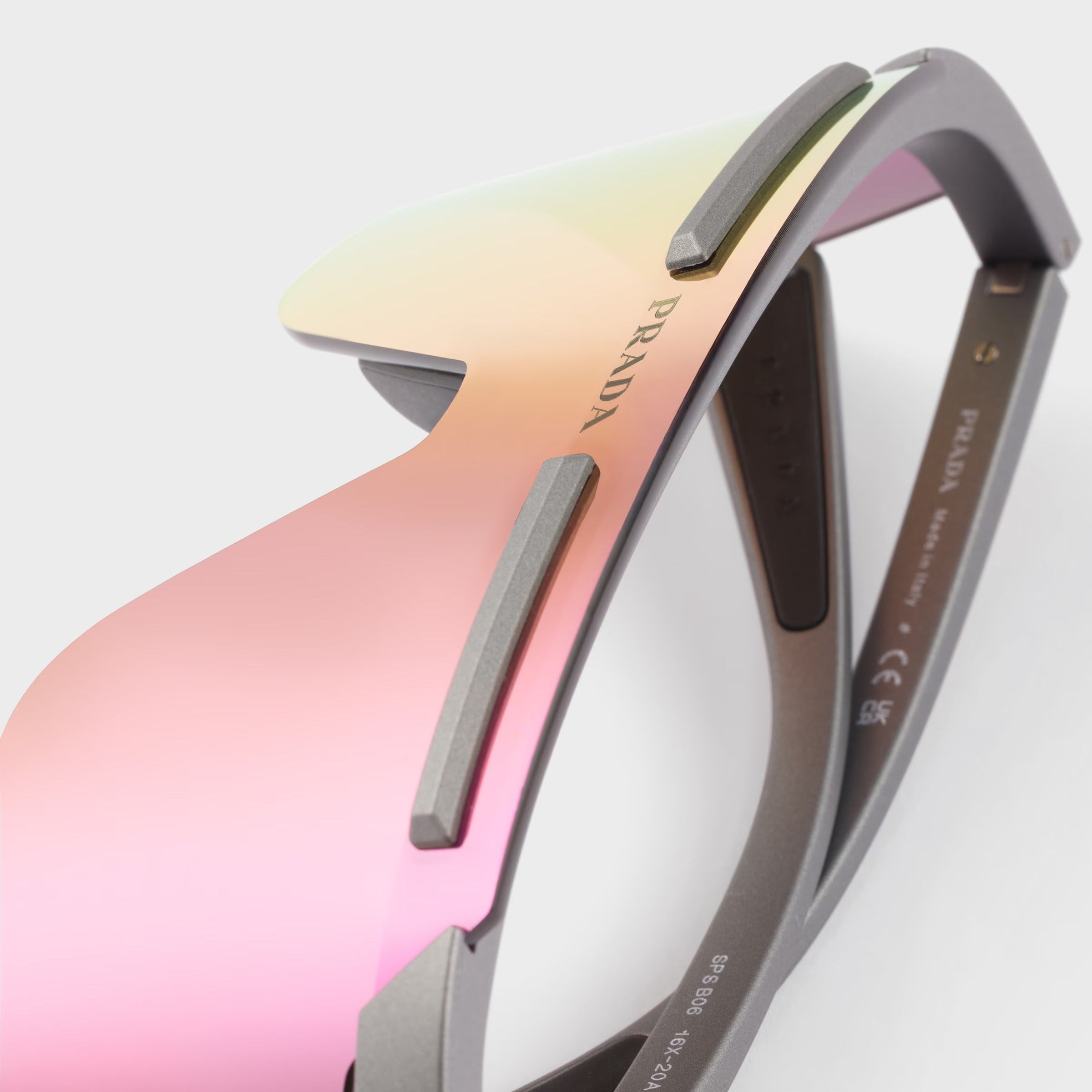 Prada Men Rimless Frame Grey Sunglasses