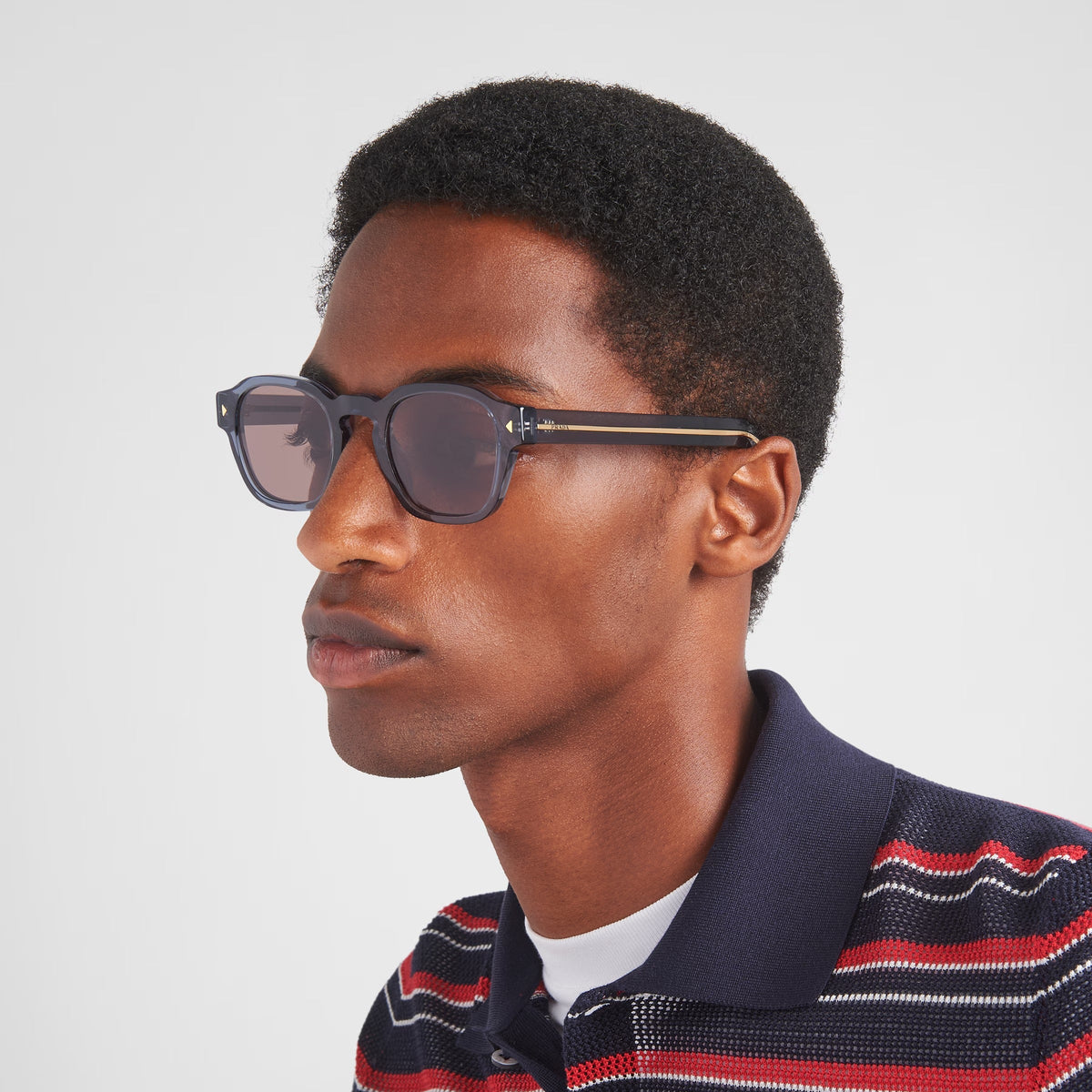 Prada Men Pantos Frame Shiny Ocean Blue Sunglasses