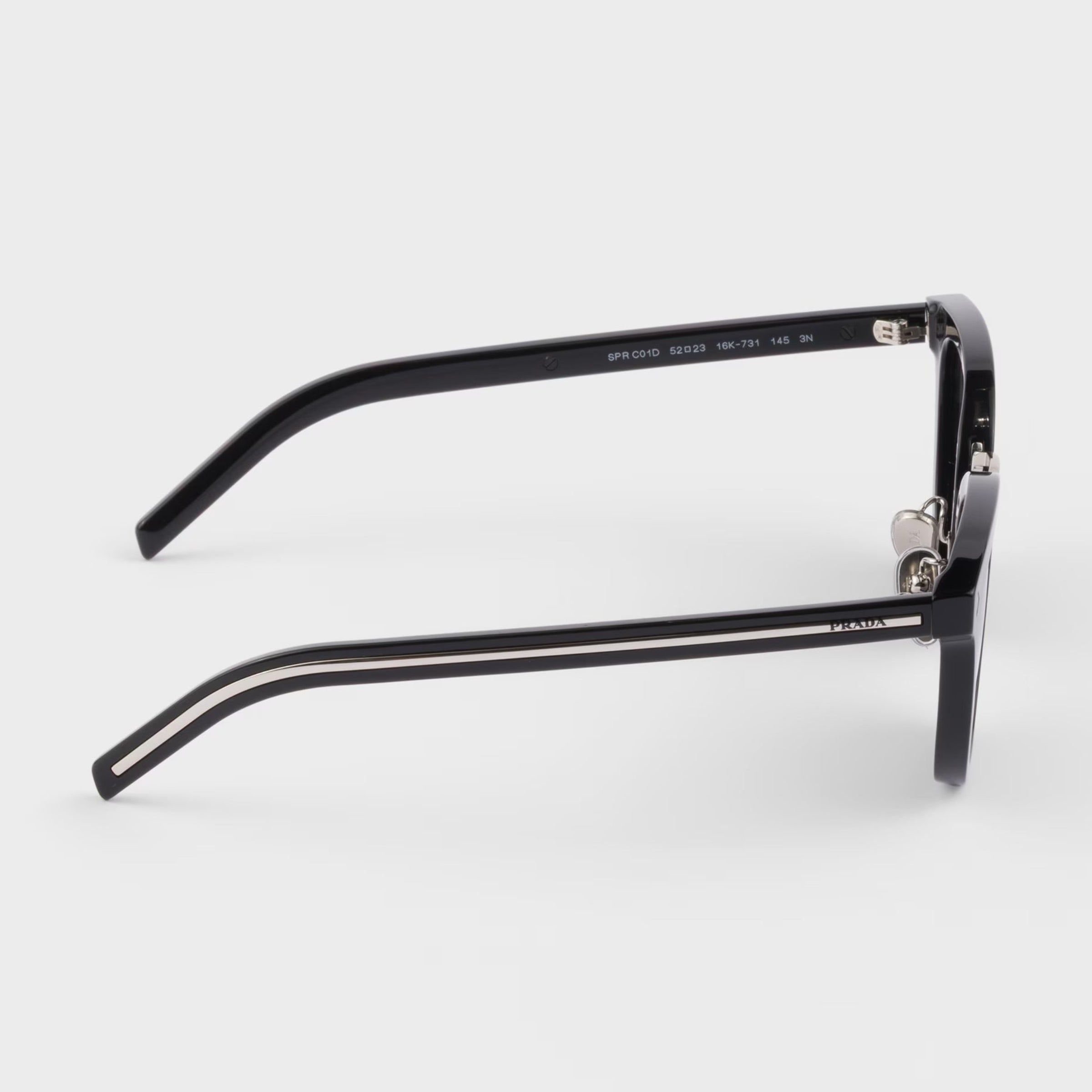 Prada Men Pantos Frame Shiny Deep Black Sunglasses