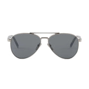 Prada Men Aviator Frame Shiny Silver Sunglasses