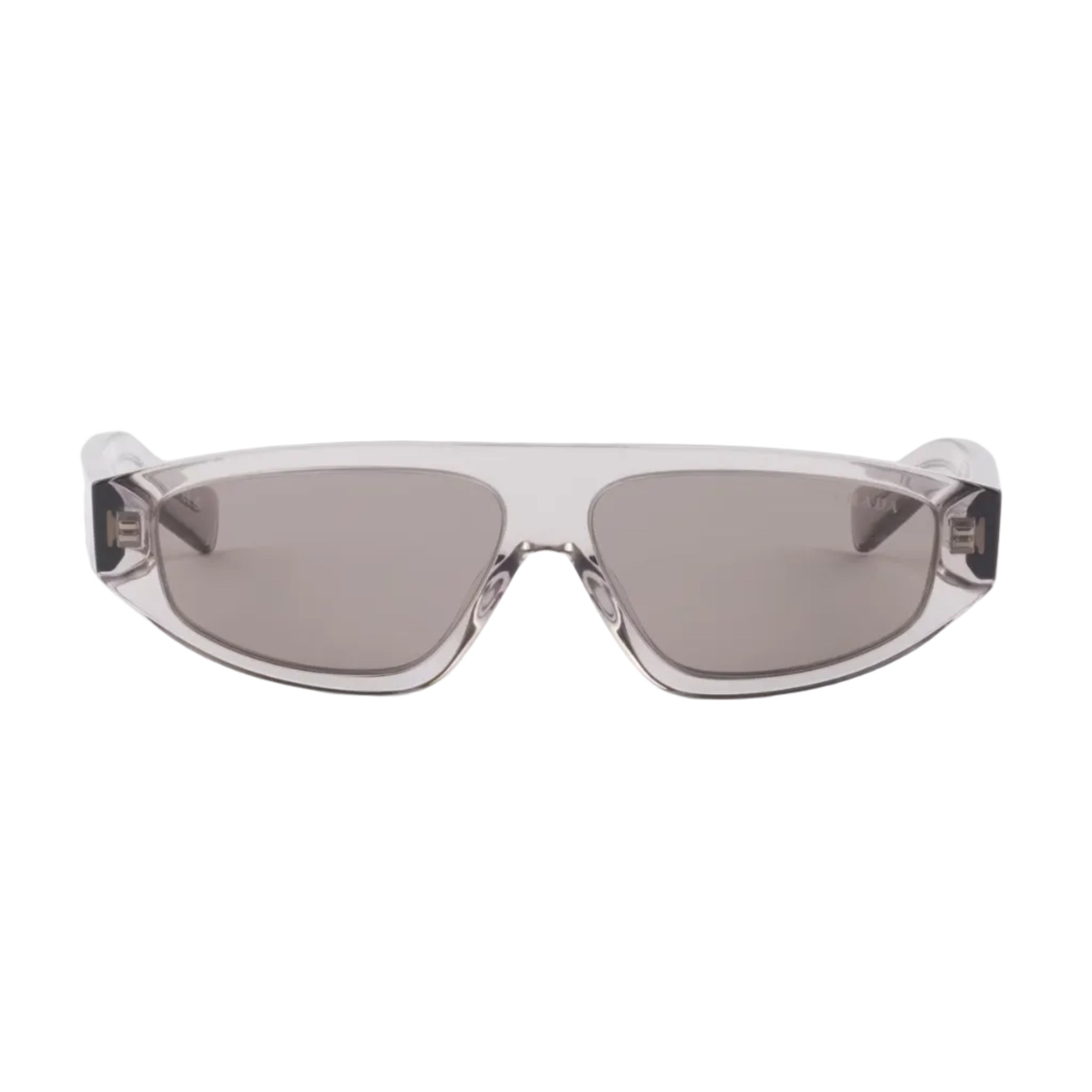 Prada Men Rectangular Frame Hematite Sunglasses