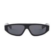 Prada Men Rectangular Frame Deep Black Sunglasses
