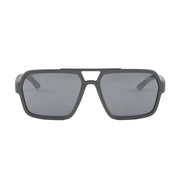 Prada Men Rectangular Frame Matte Metallic Gray Sunglasses