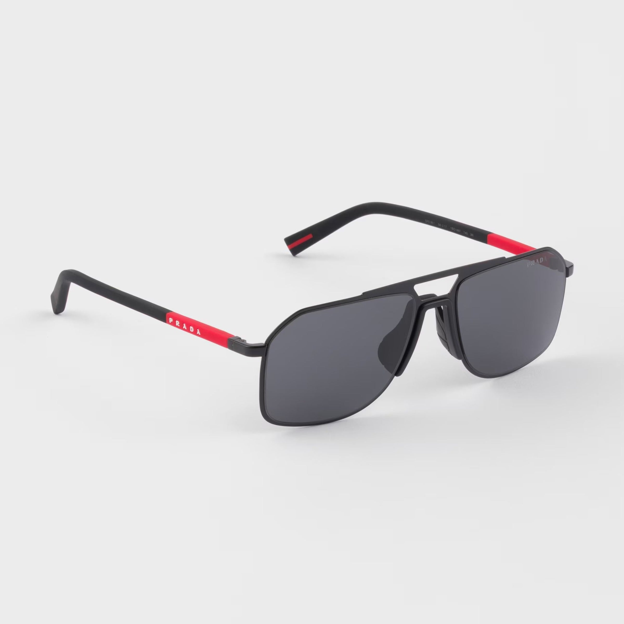 Prada Men Pilot Frame Black Sunglasses