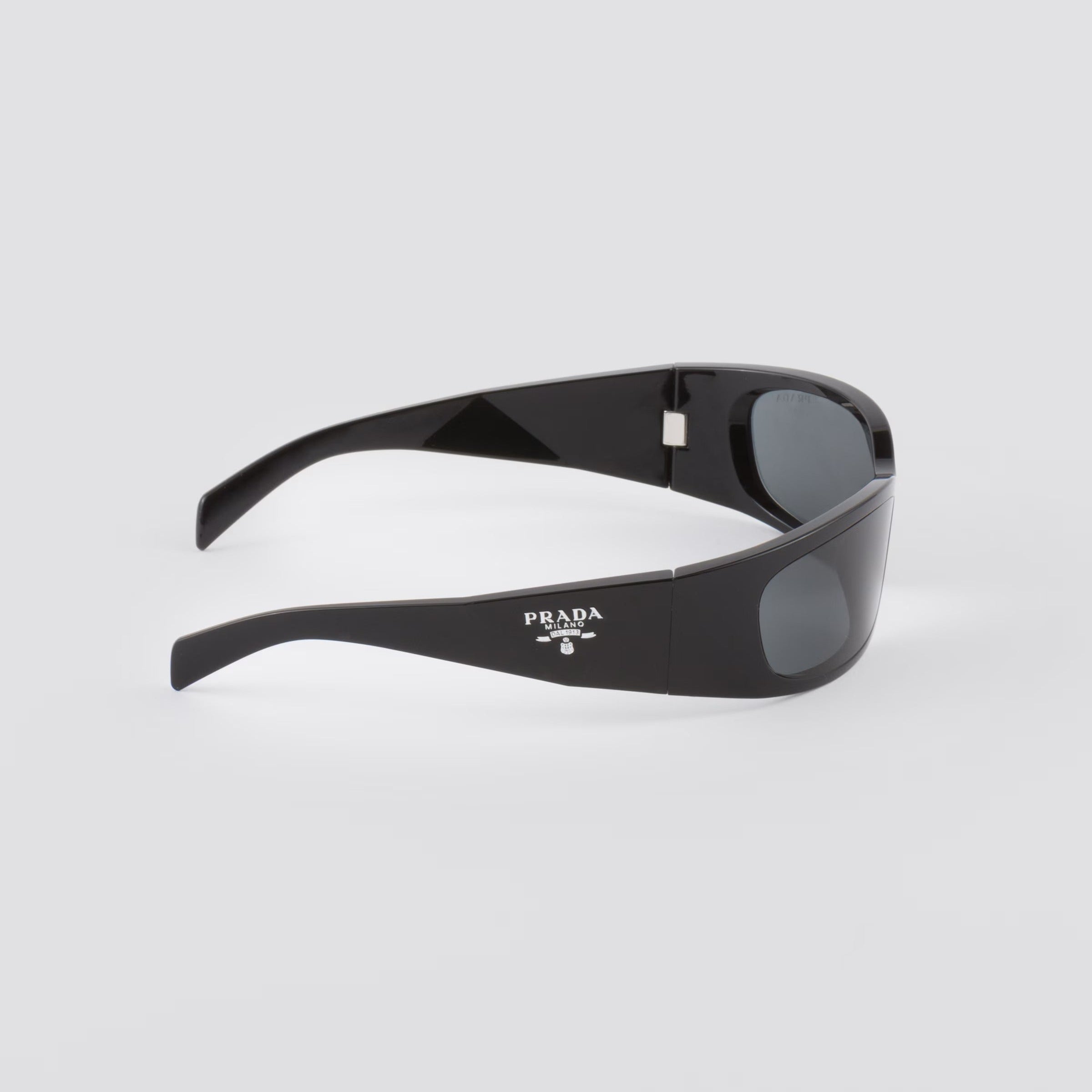 Prada Men Geometric Frame Dusty Black Sunglasses