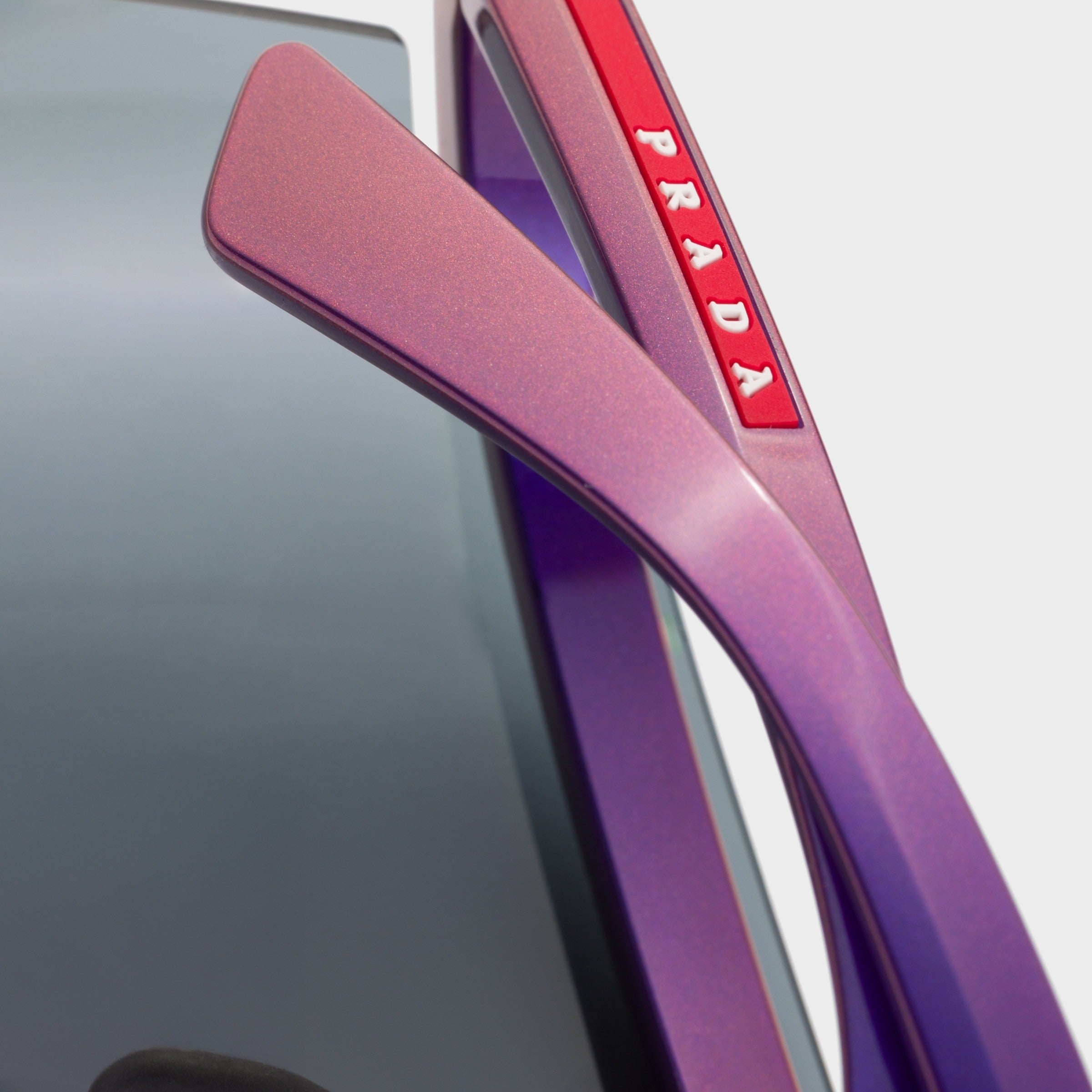 Prada Men Rimless Frame Purple Sunglasses