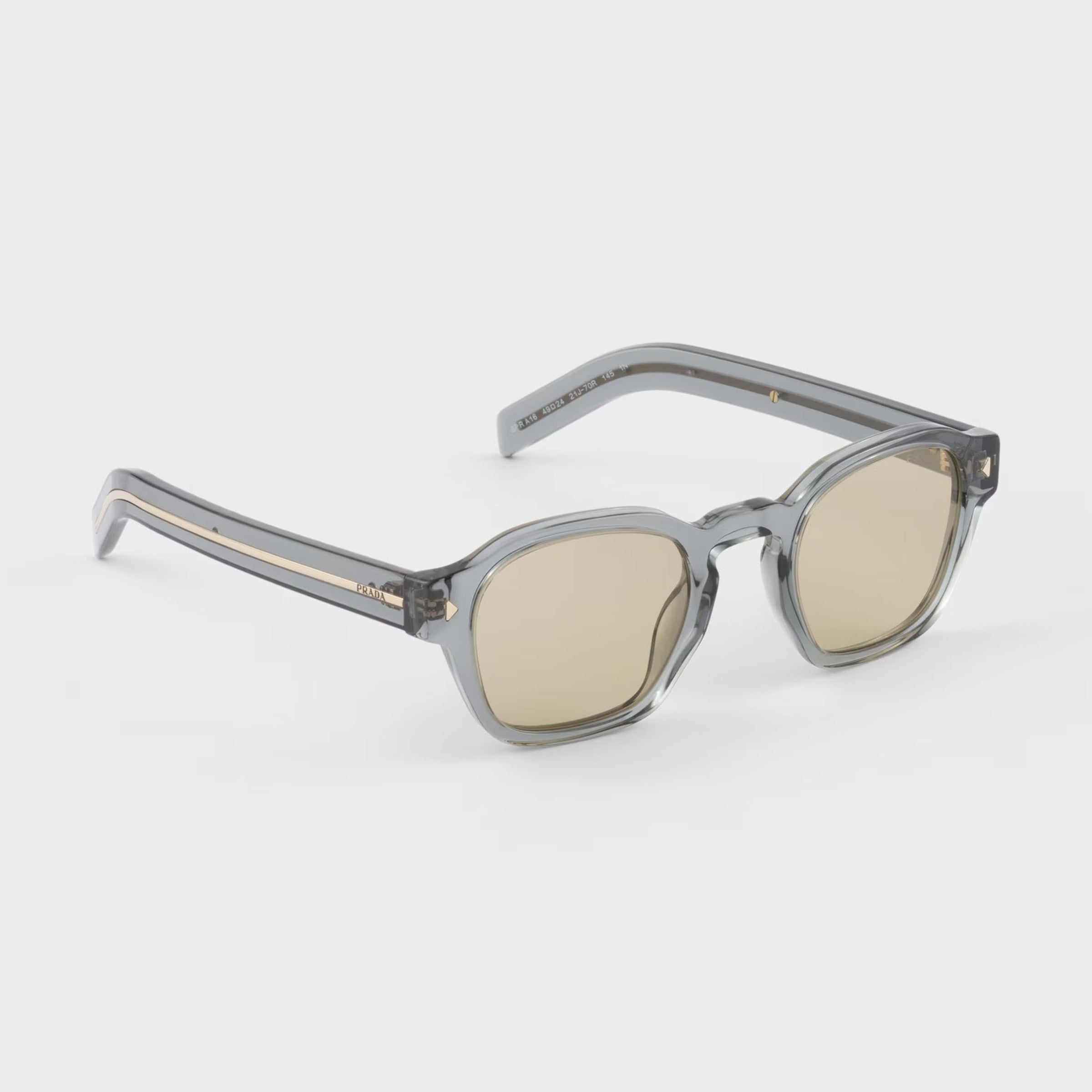 Prada Men Pantos Frame Transparent Foggy Gray Sunglasses
