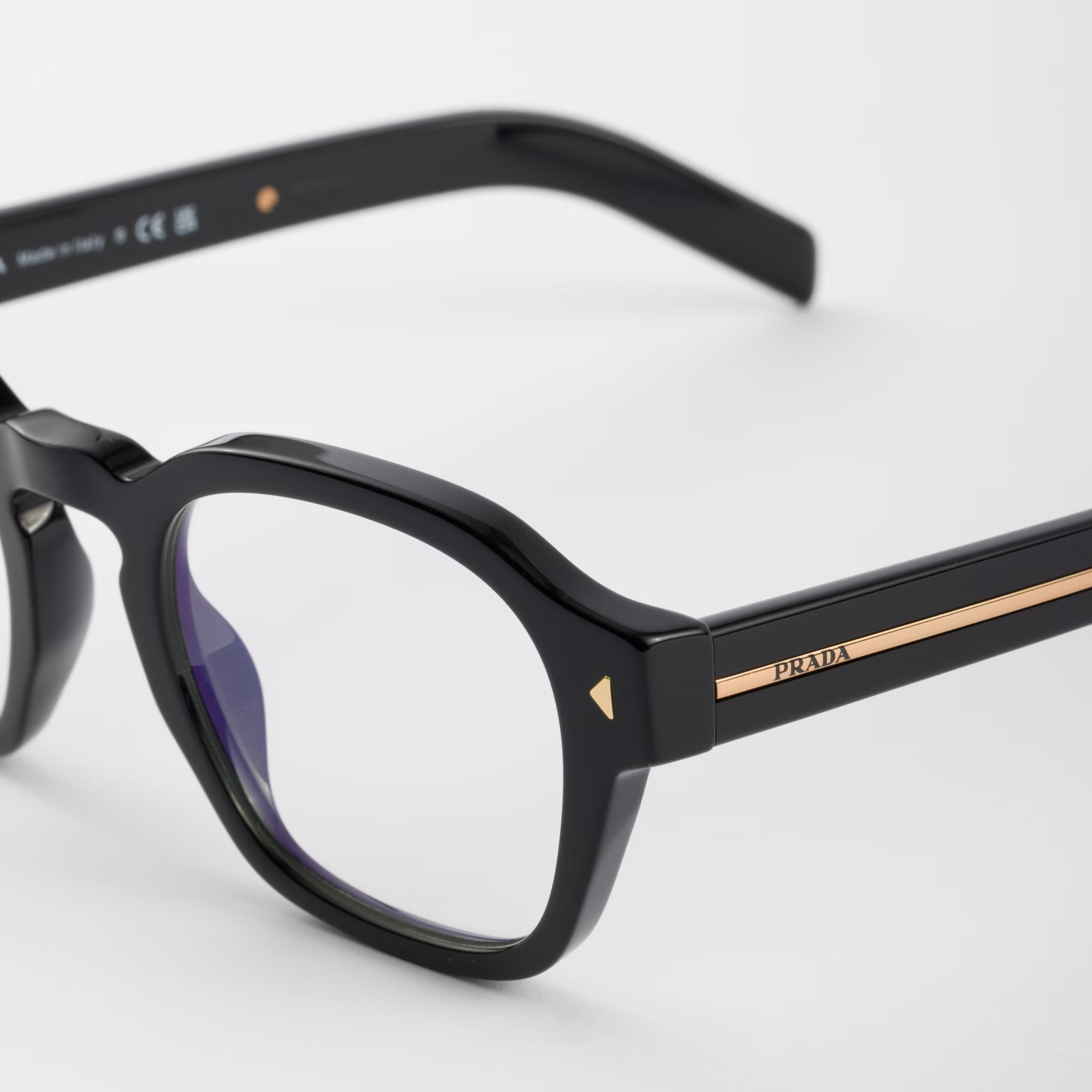 Prada Men Pantos Frame Shiny Matte Black Sunglasses