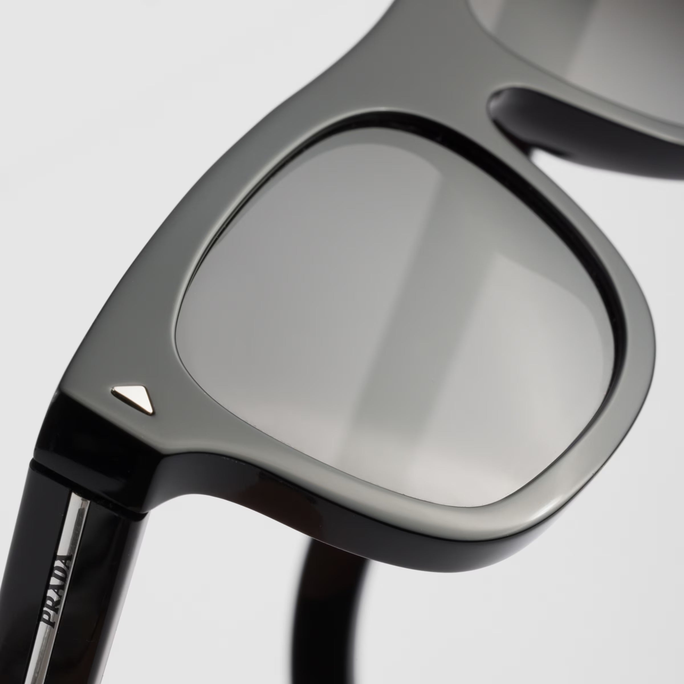 Prada Men Square Frame Smoky Black Sunglasses