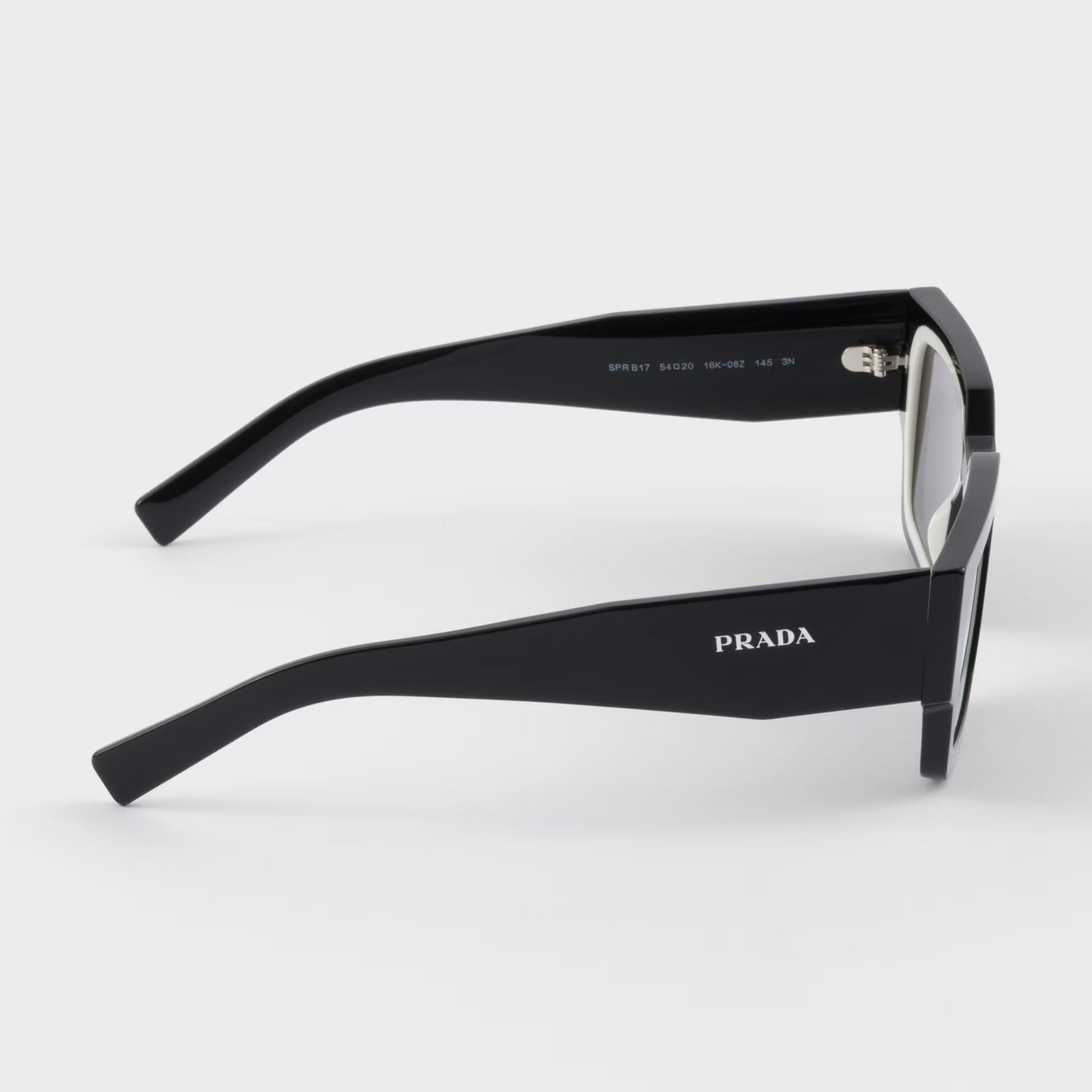 Prada Men Sqaure Frame Deep Black Sunglasses