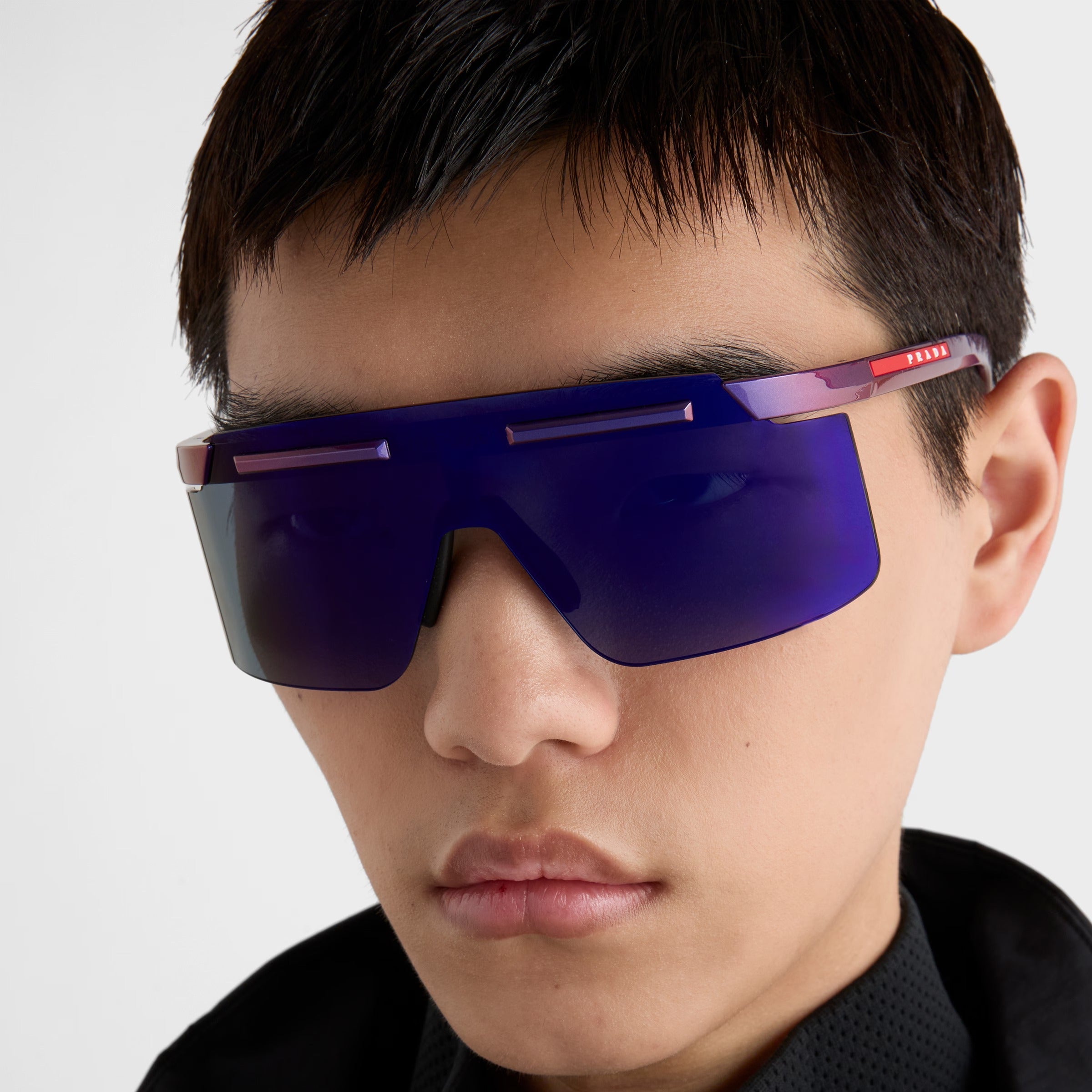 Prada Men Rimless Frame Purple Sunglasses