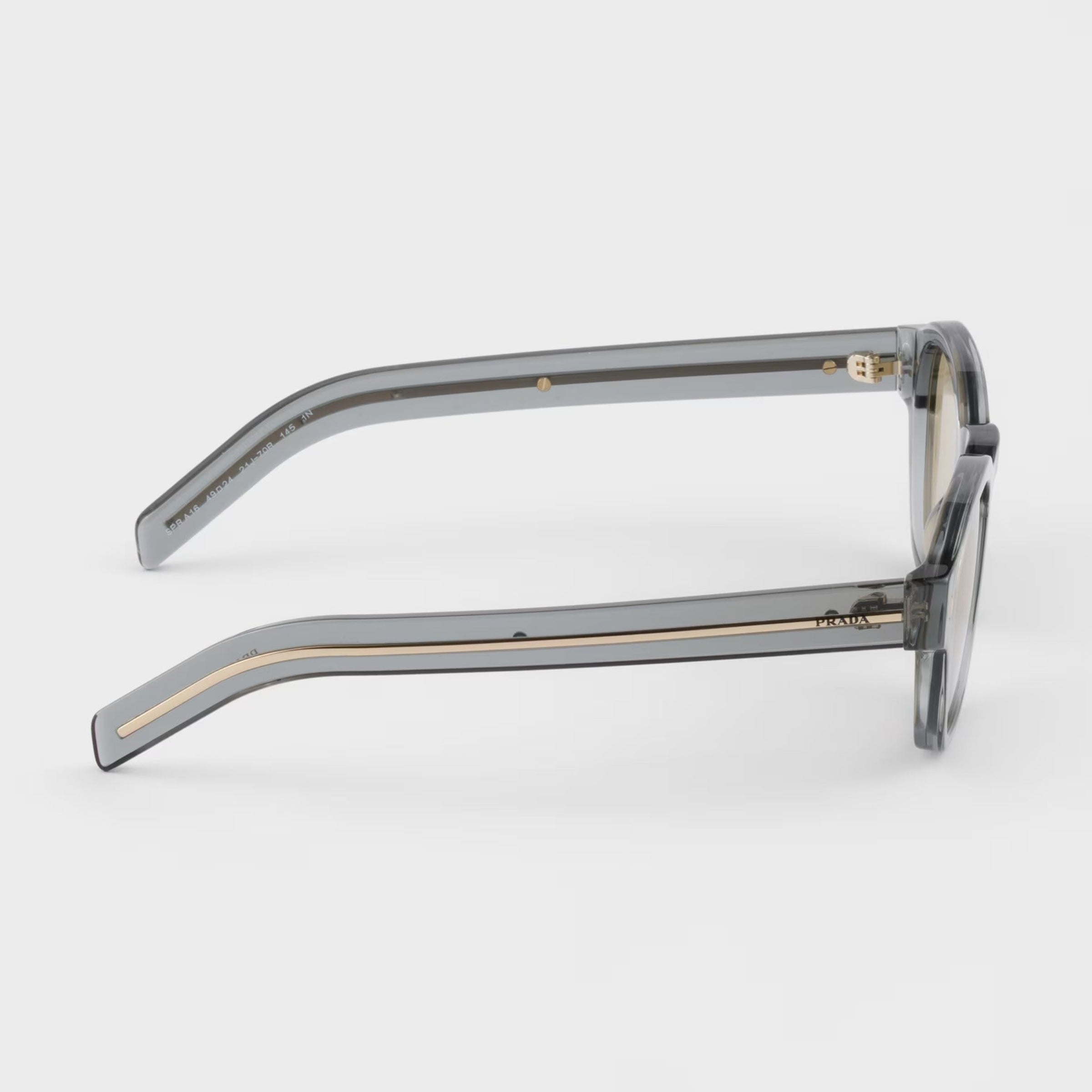 Prada Men Pantos Frame Transparent Foggy Gray Sunglasses