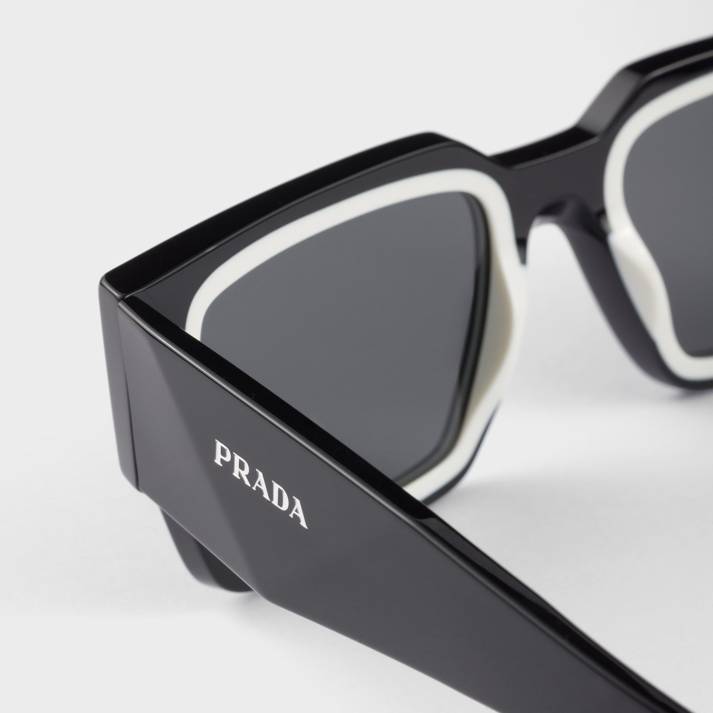 Prada Men Sqaure Frame Deep Black Sunglasses
