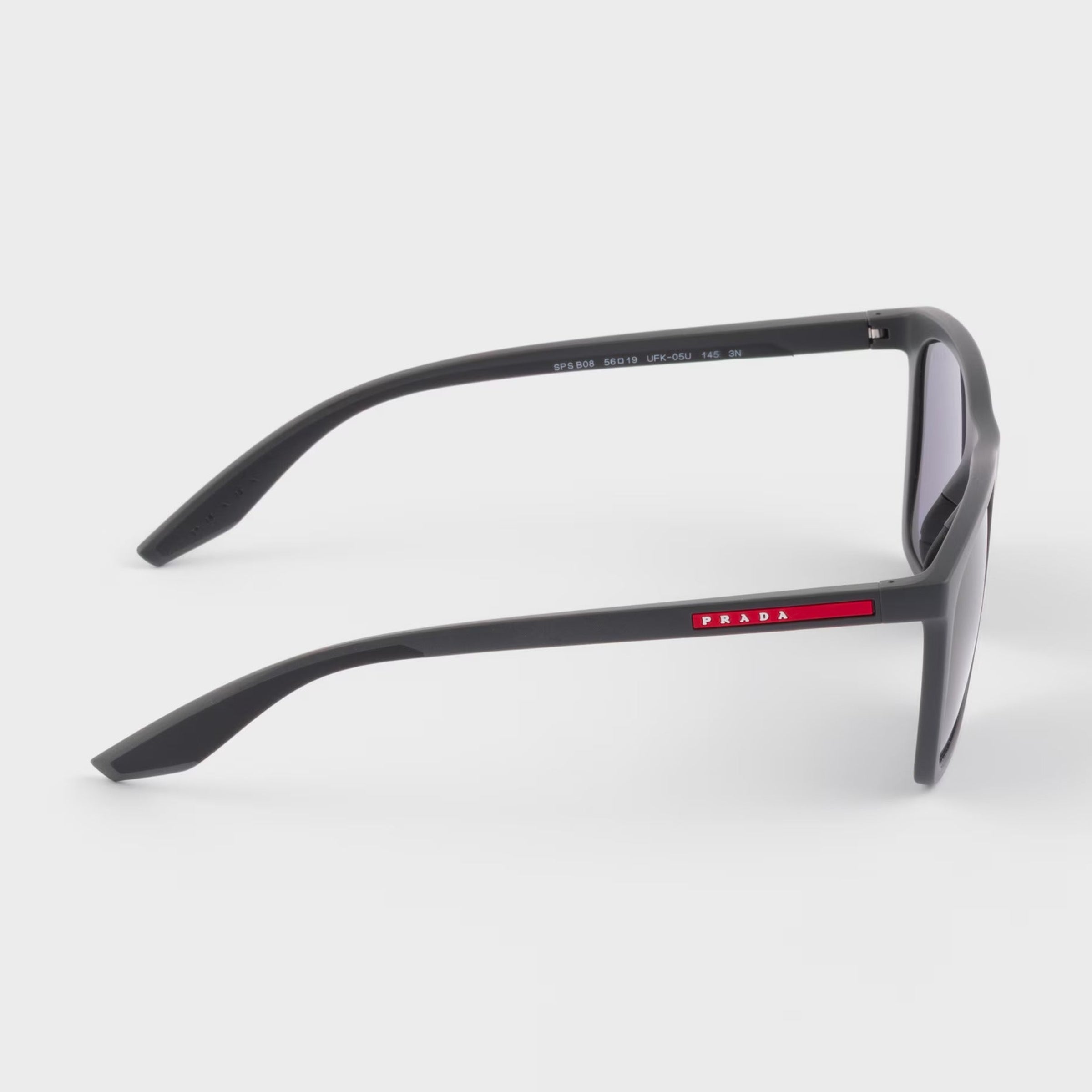 Prada Men Square Frame Rubberized Gray Sunglasses