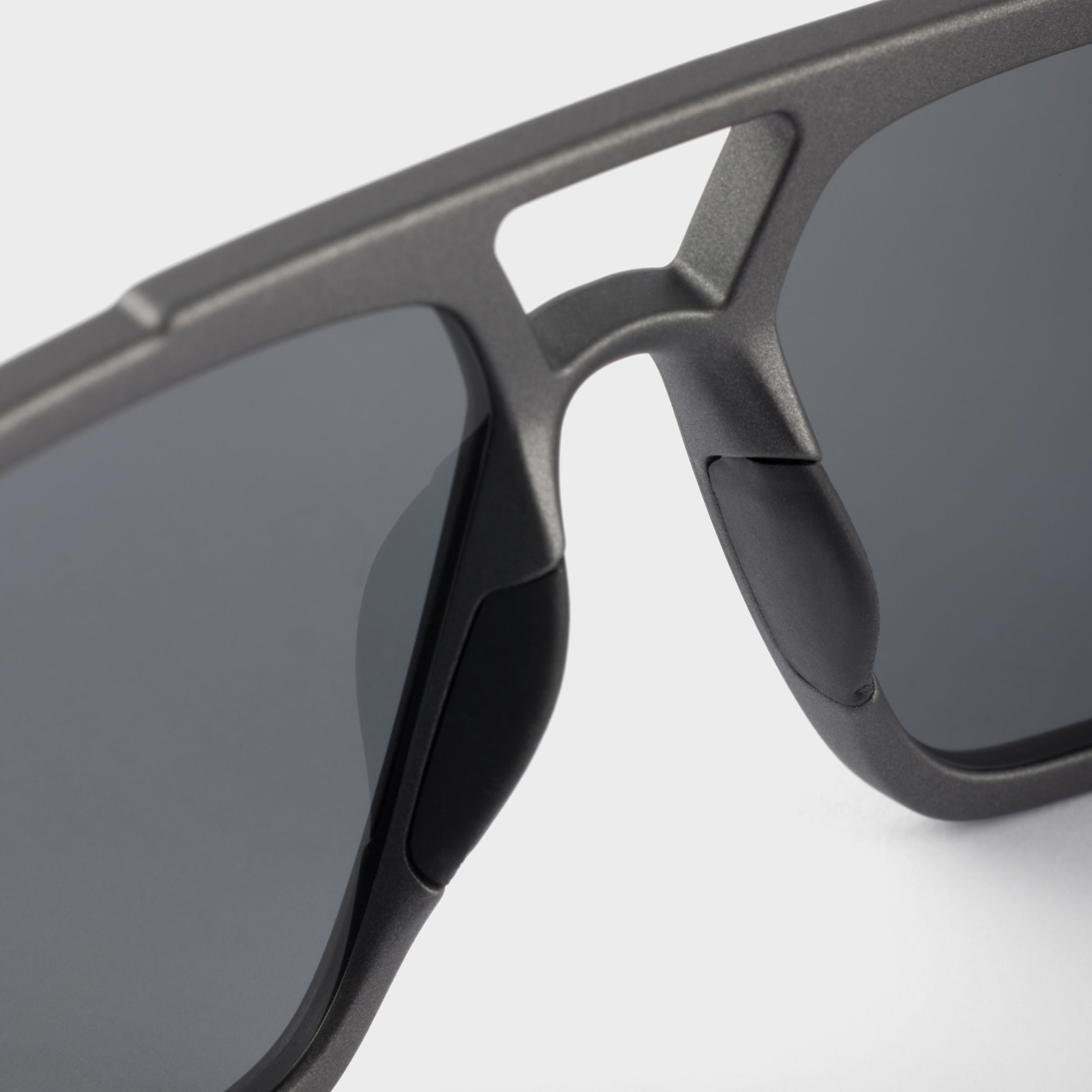 Prada Men Rectangular Frame Matte Metallic Gray Sunglasses