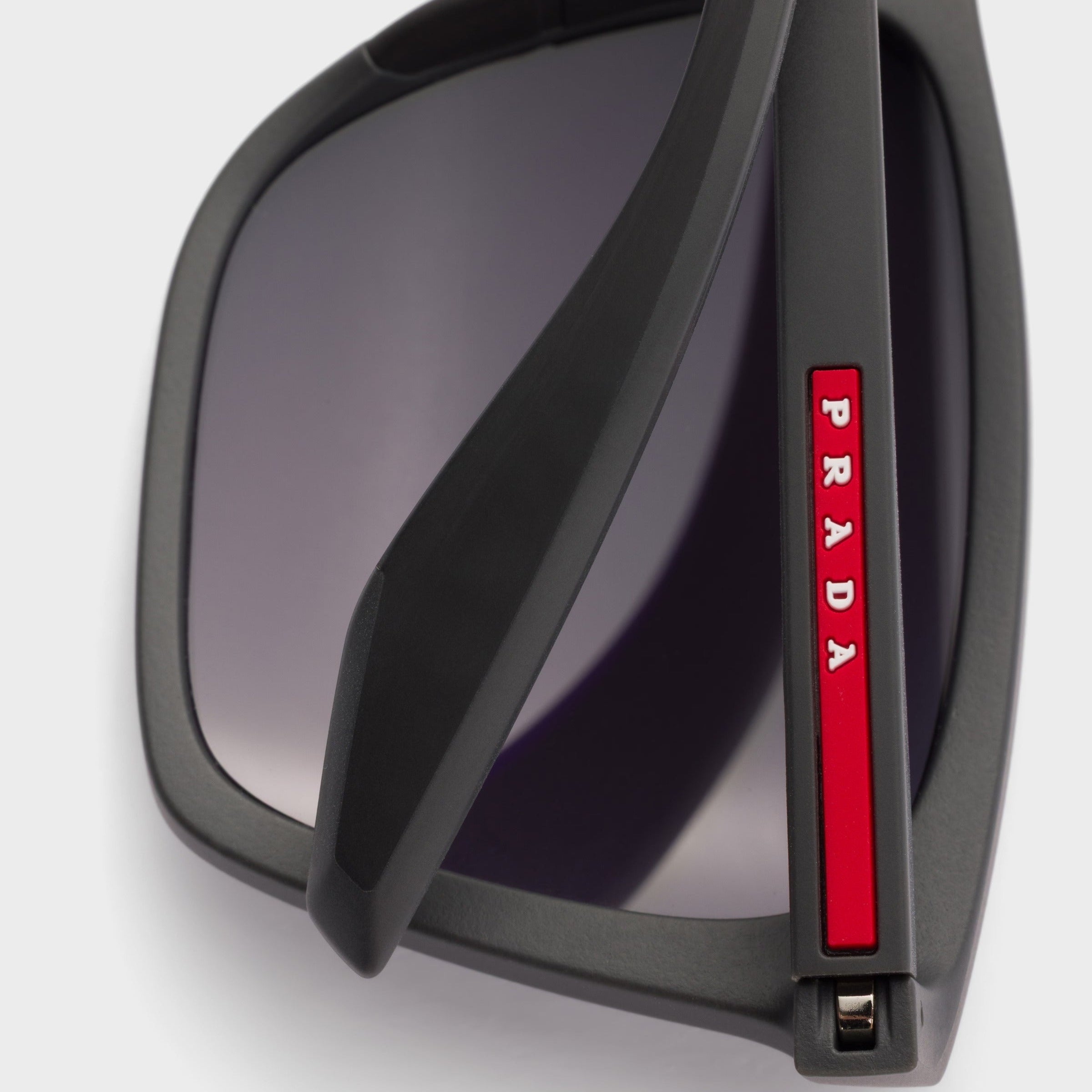 Prada Men Square Frame Rubberized Gray Sunglasses