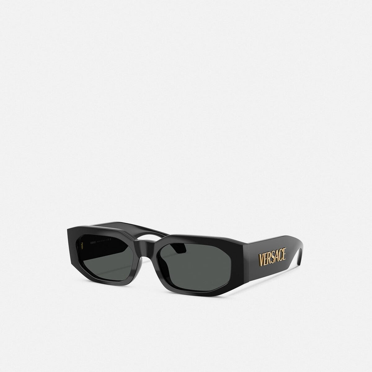 Versace Men Rectangular Frame Natural Black Sunglasses