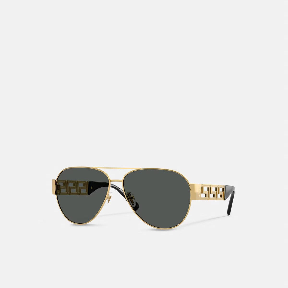 Versace Men Pilot Frame Shiny Metallic Gold Sunglasses