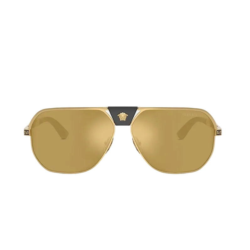 Versace Navigator Frame Shiny Metallic Gold Sunglasses