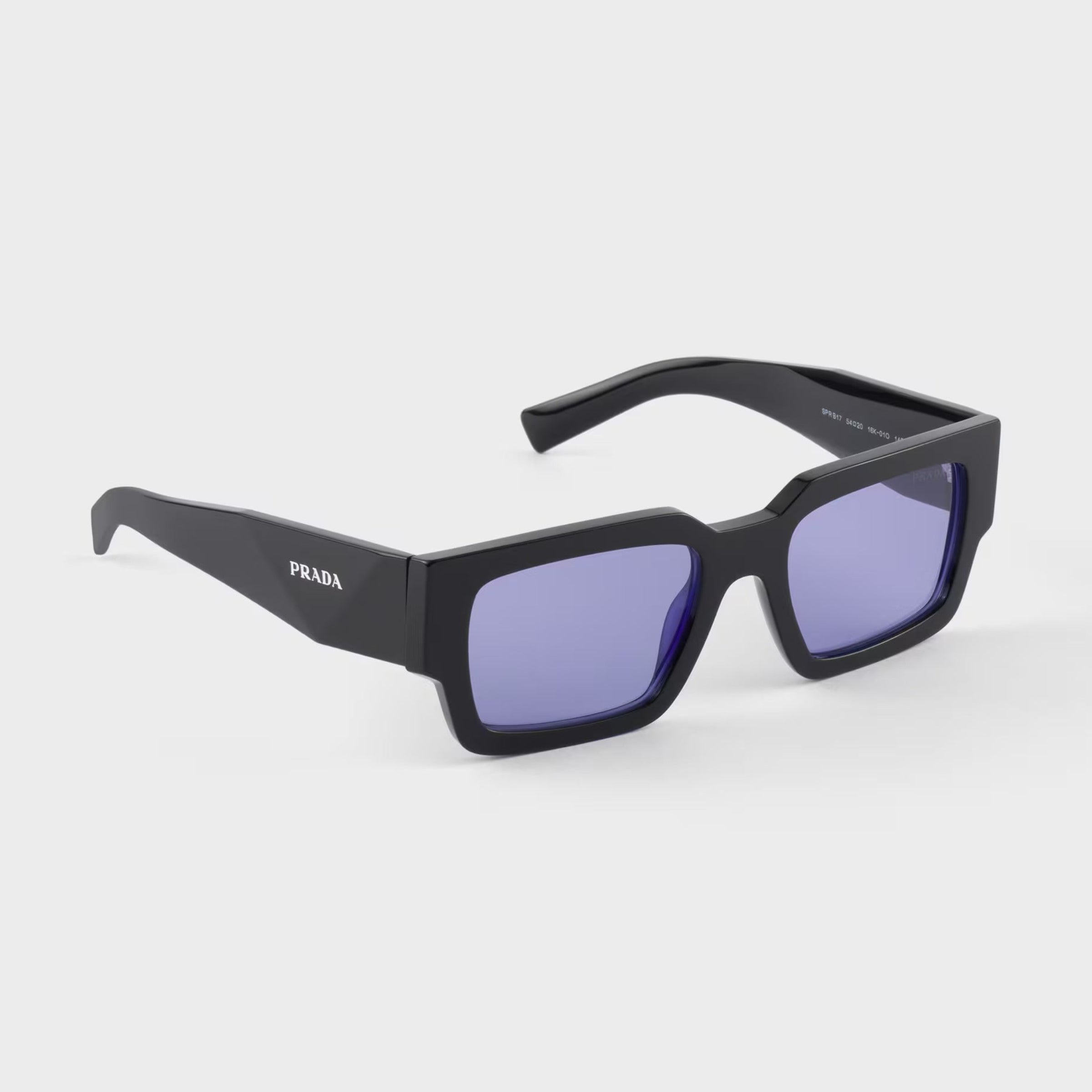 Prada Men Sqaure Frame Shiny Deep Black Sunglasses