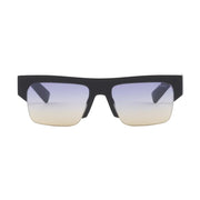 Prada Men Semi-rimless Frame Shiny Black Sunglasses